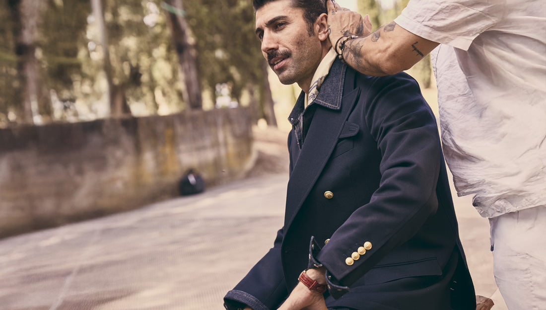 FORTELAフォルテラ ウールネイビージャケット46春夏イタリア製 Men's Suits and Jackets: Vintage models for the man who wants to