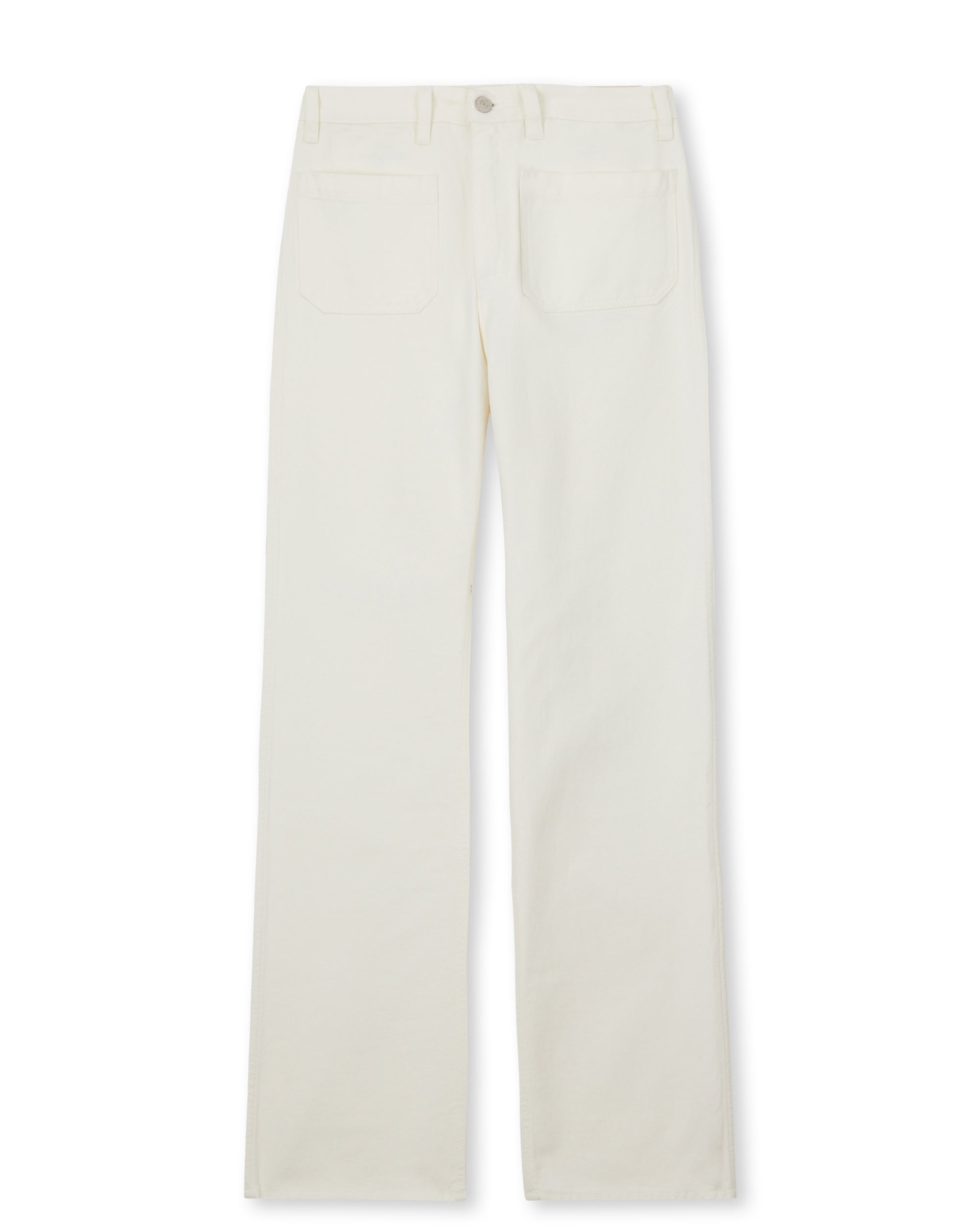 Janej Pantaloni Bootcut In Bull di Cotone White