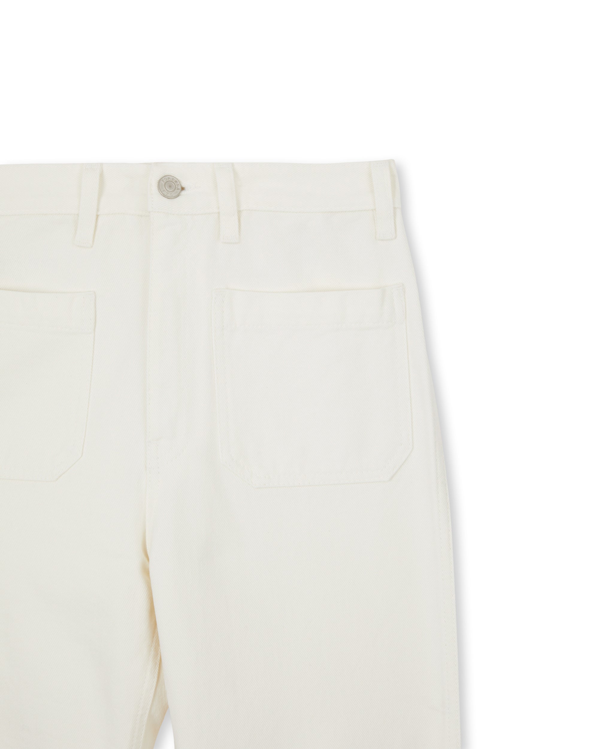 Janej Pantaloni Bootcut In Bull di Cotone White