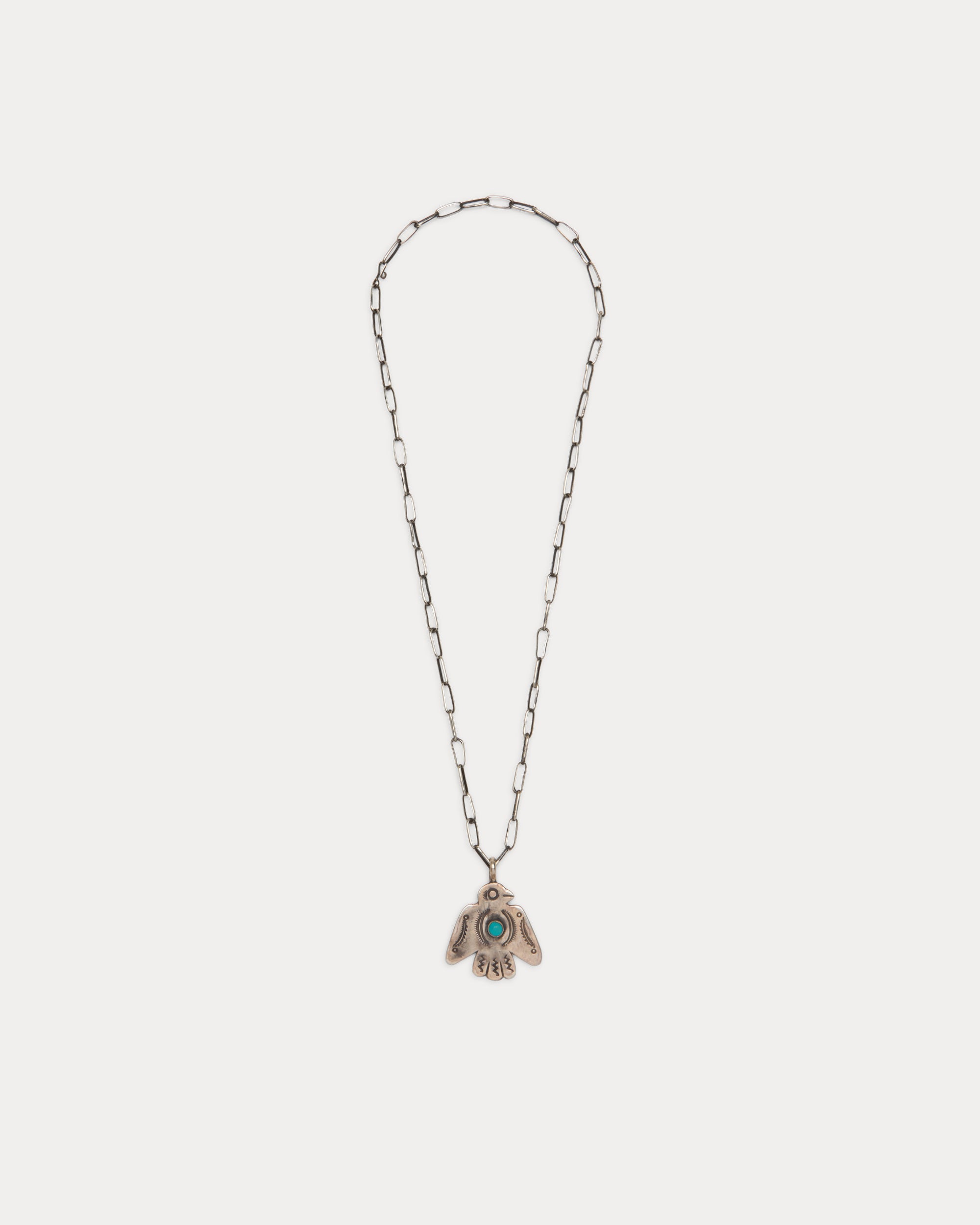 Collana in Argento con Ciondolo Thunderbird e Pietra Turchese