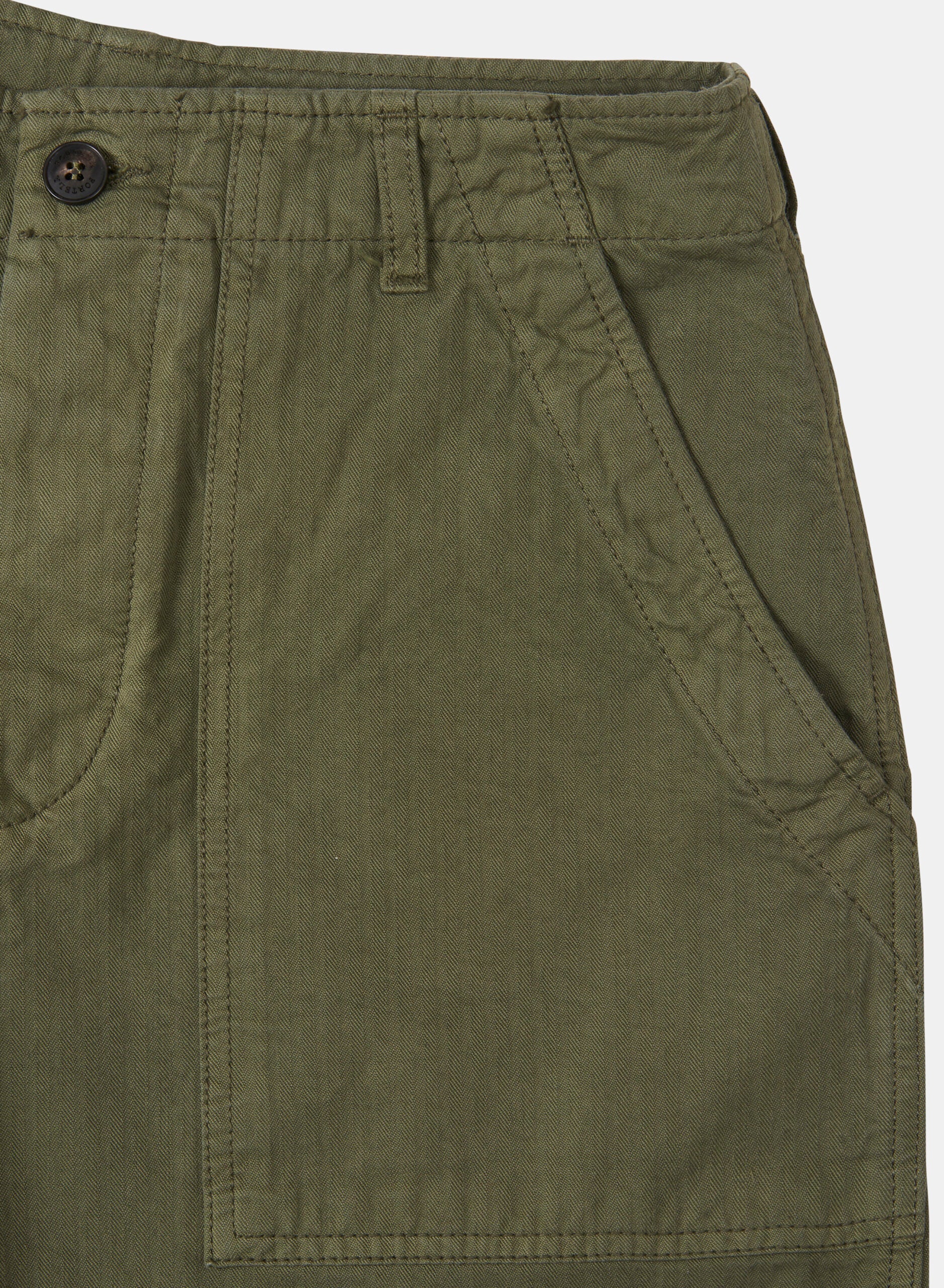 Jerryt Pantaloni Fatigue In Herringbone Di Cotone