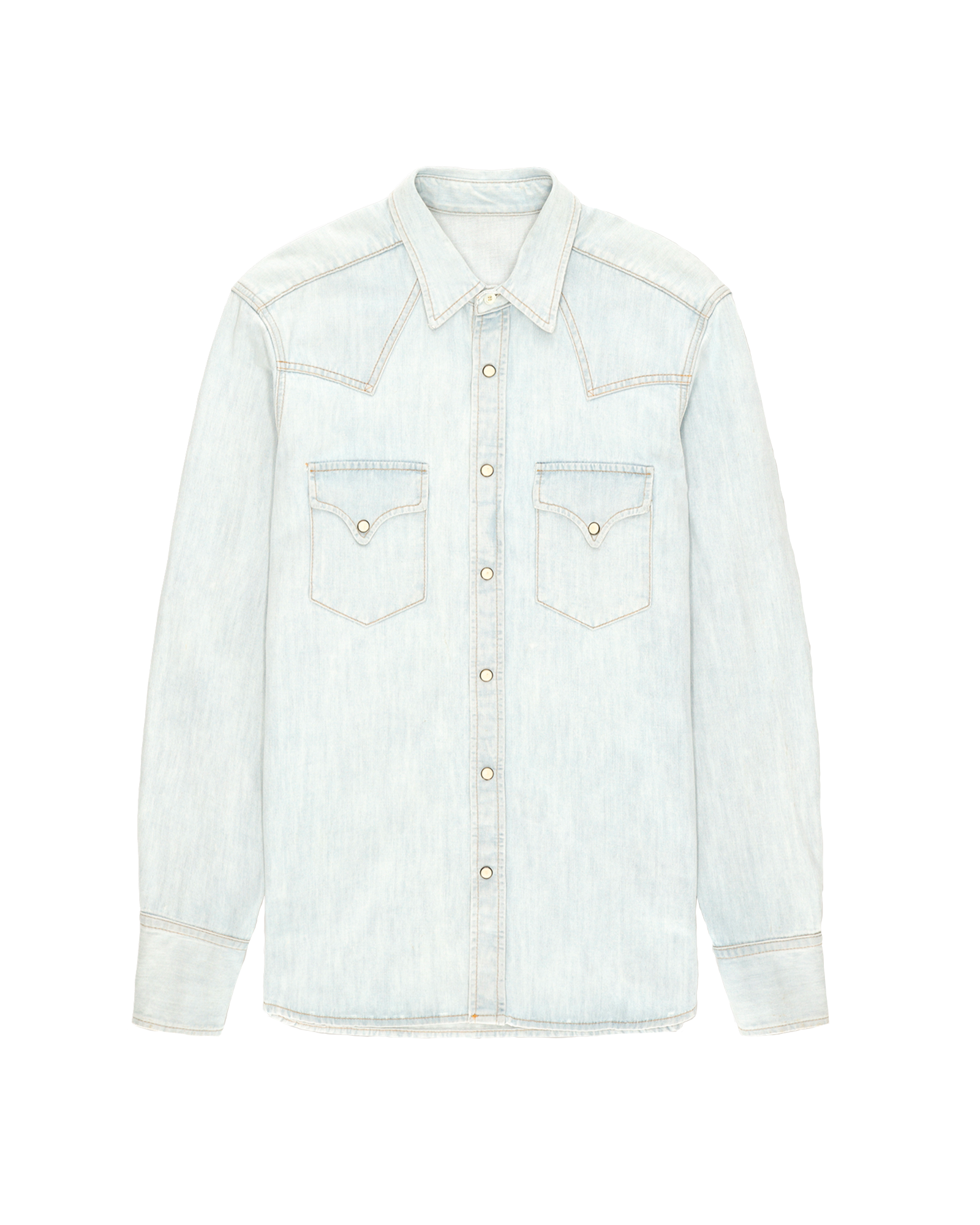 Ntex Camicia Texana In Denim Bleach Wash