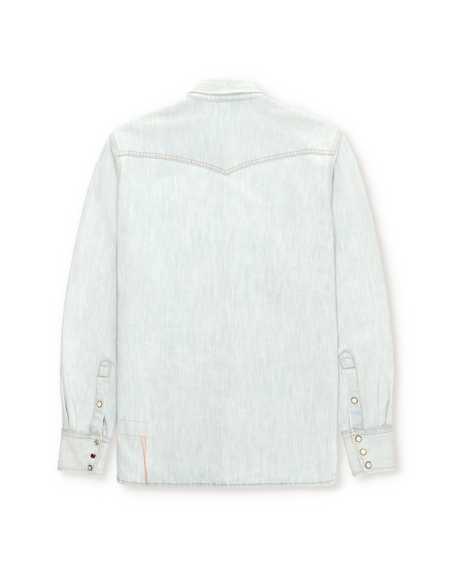 Ntex Camicia Texana In Denim Bleach Wash