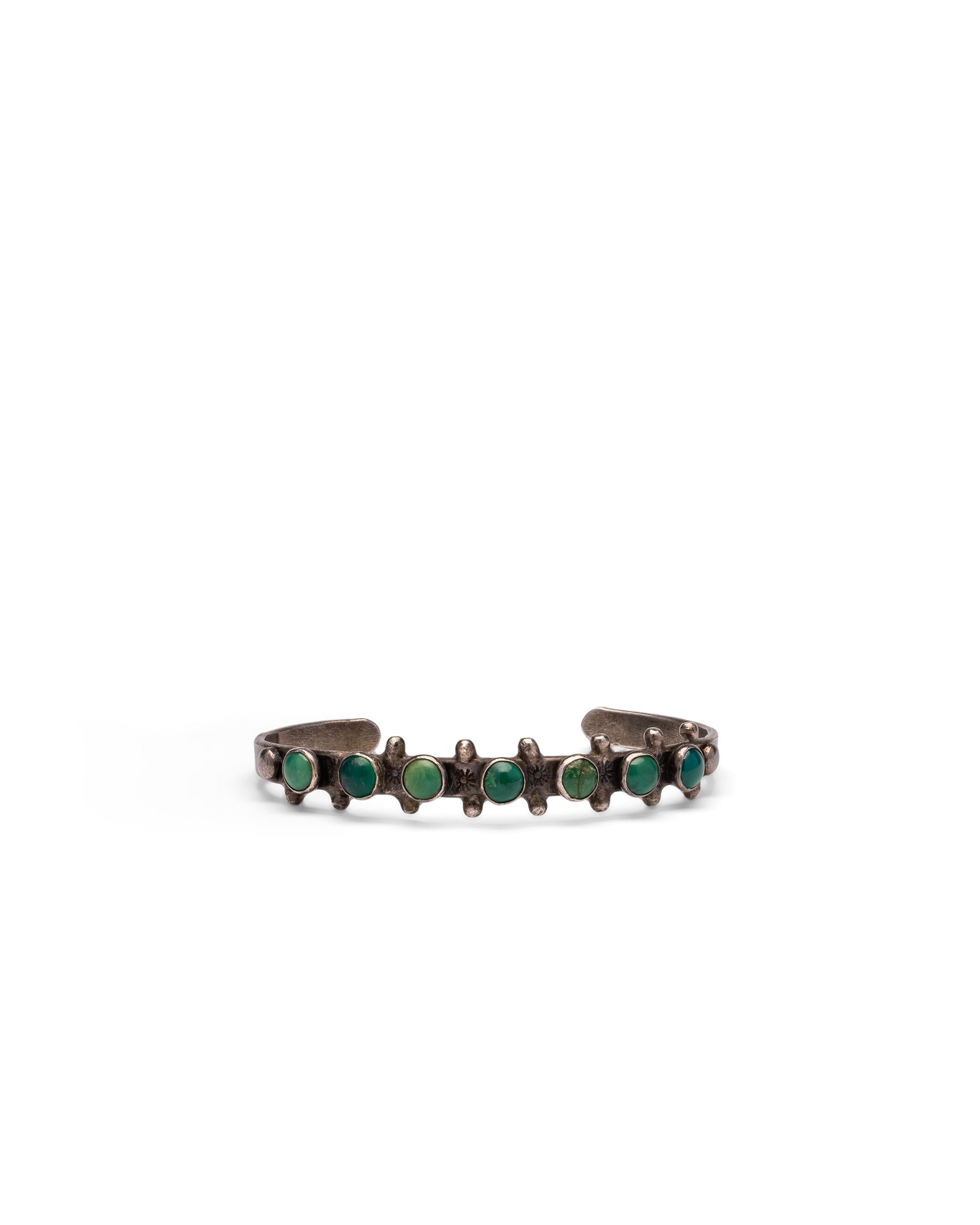 Thin silver bracelet with small Turquoise Stones