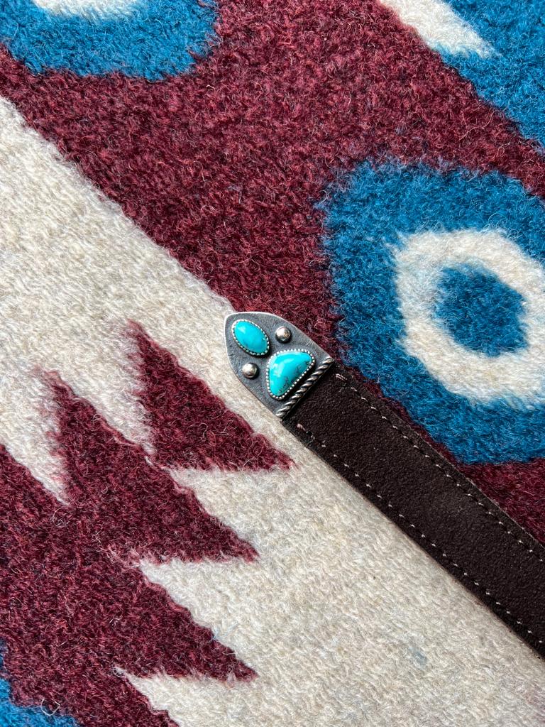 Santafe Cintura in Pelle di Vitello con Turchesi