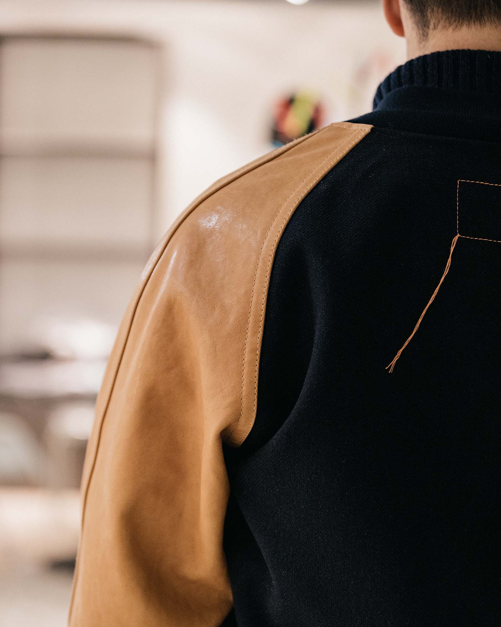 Boston Bomber Con Maniche In Pelle