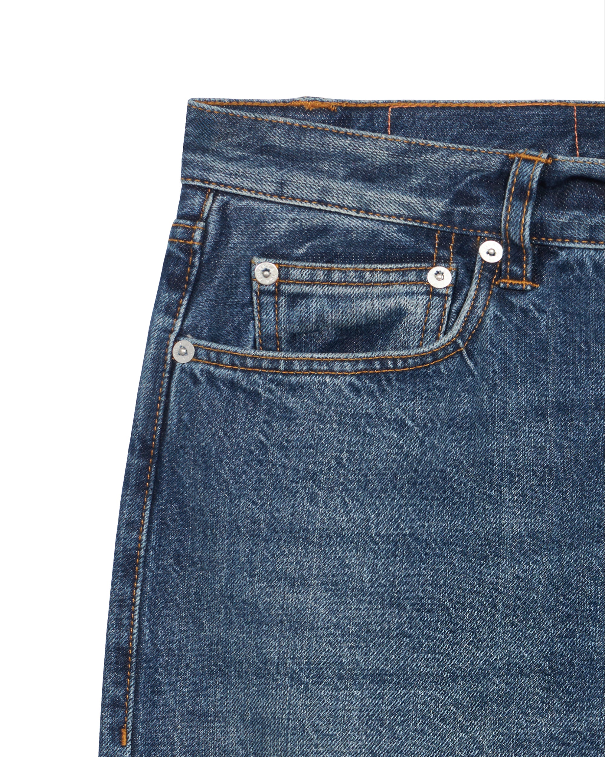 911 Superjohn Japan Denim Cimosato 5 Tasche a Vita Alta Stone Wash