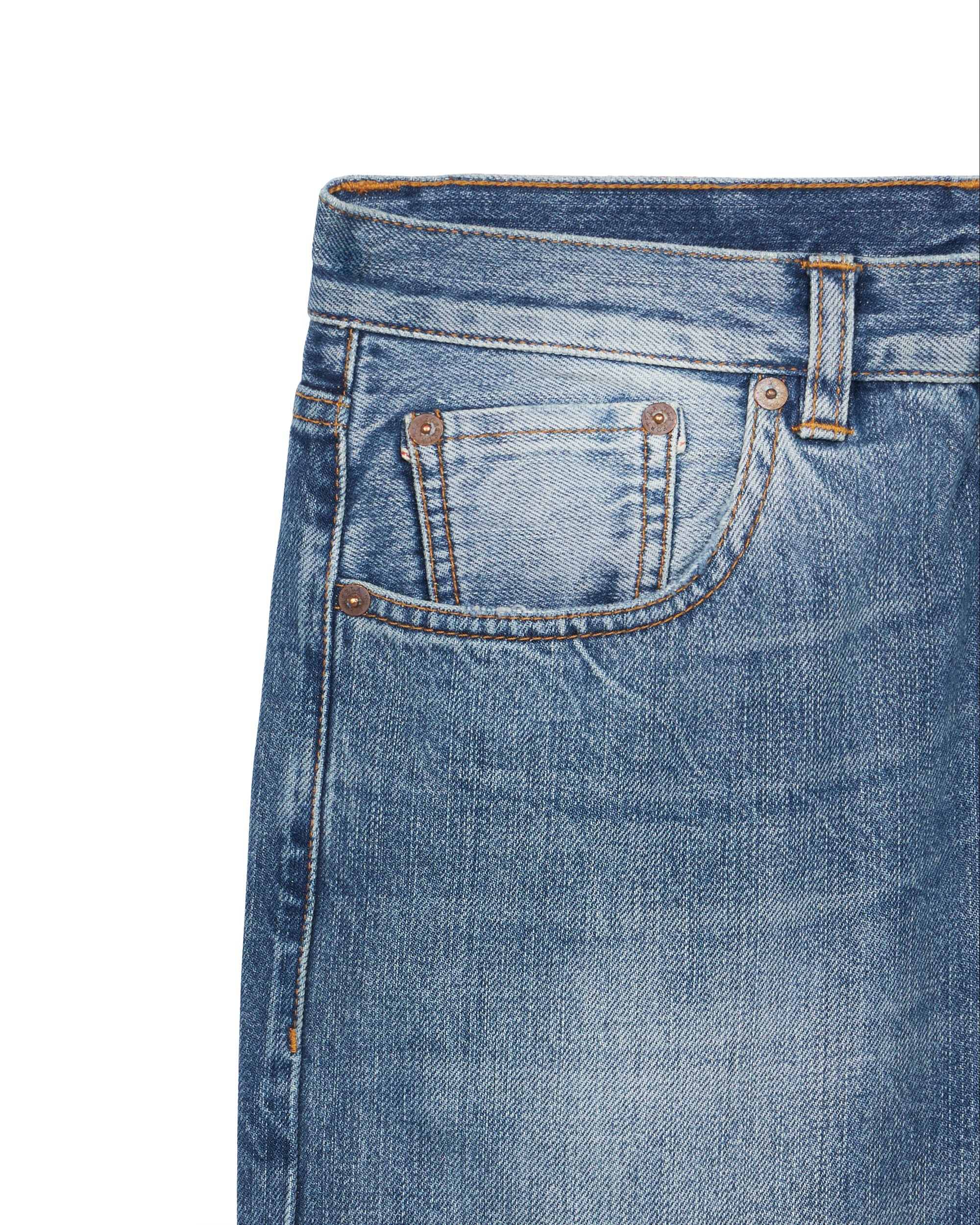 911 Superjohn Japan Denim Cimosato 5 Tasche a Vita Alta Custom Wash