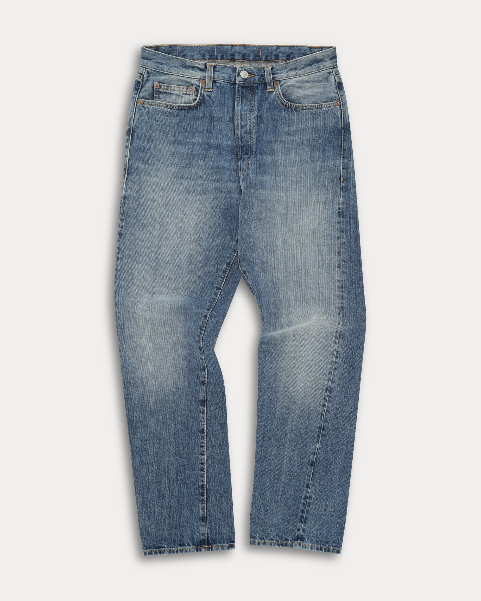 911 Superjohn Japan Denim Cimosato 5 Tasche a Vita Alta Stone Wash - L33''