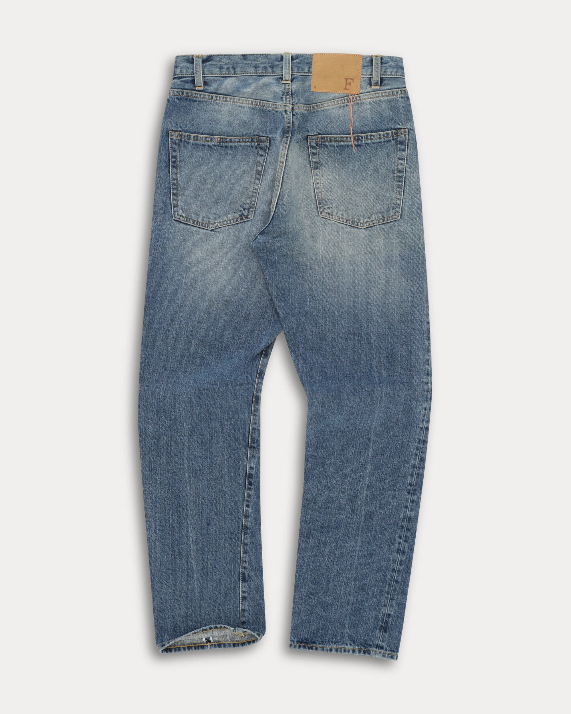 911 Superjohn Japan Denim Cimosato 5 Tasche a Vita Alta Stone Wash - L33''