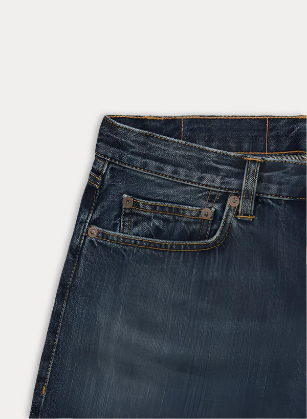 911 Superjohn Japan Denim Cimosato 5 Tasche a Vita Alta Stone Wash
