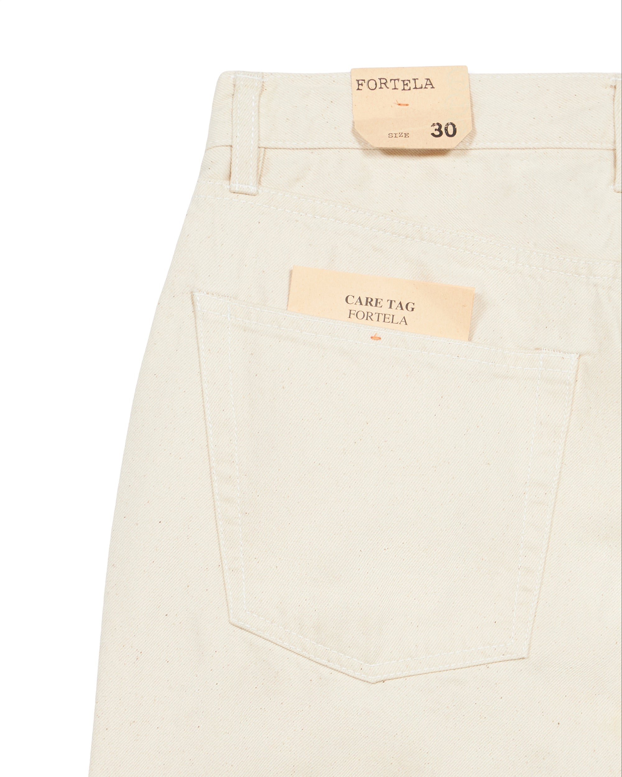 911 Superjohn Japan Denim Selvedge 5-pocket High-waisted Ecru'