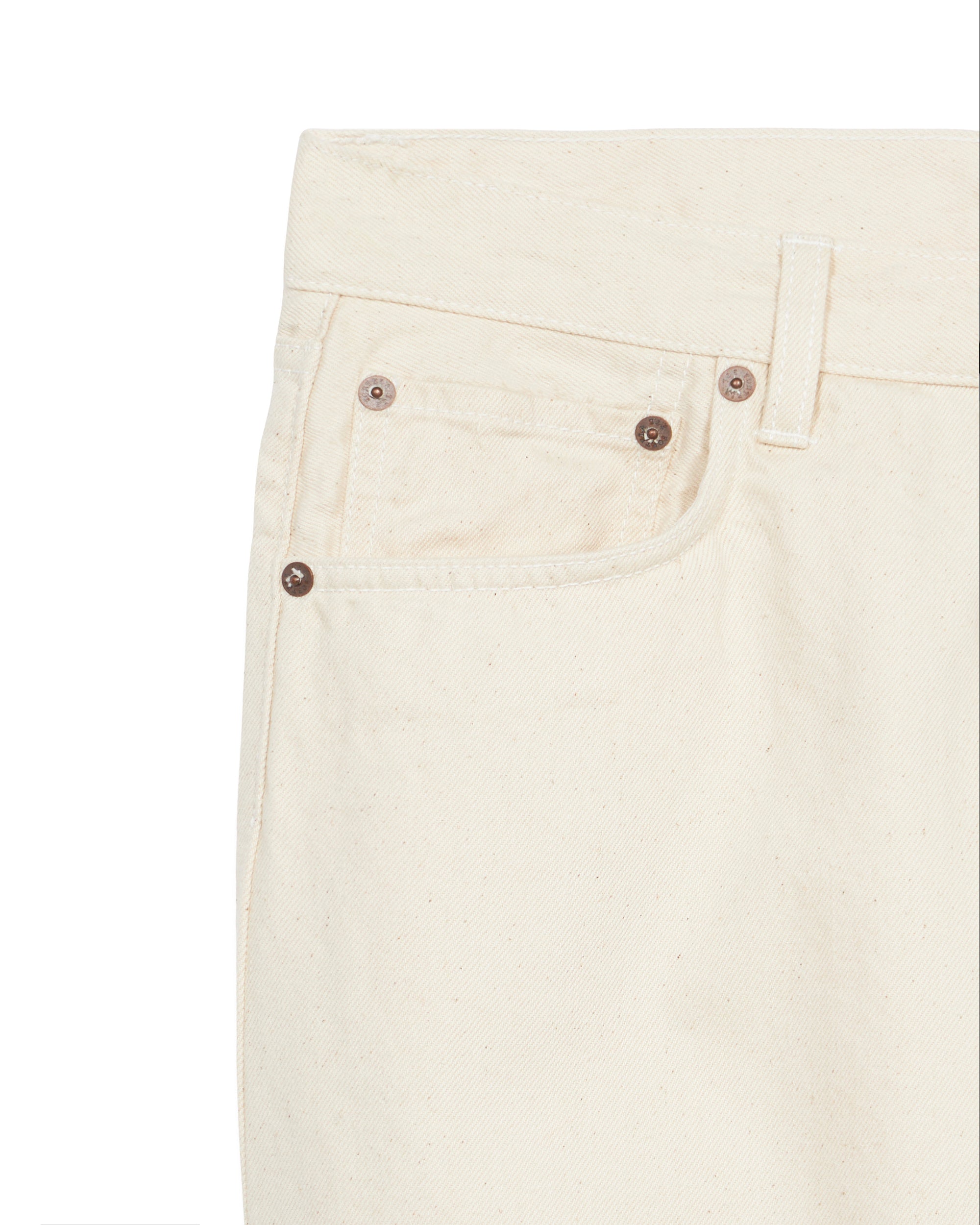 912 Johnds Japan Denim Cimosato 5 Tasche Slim Fit Ecrù - L33''