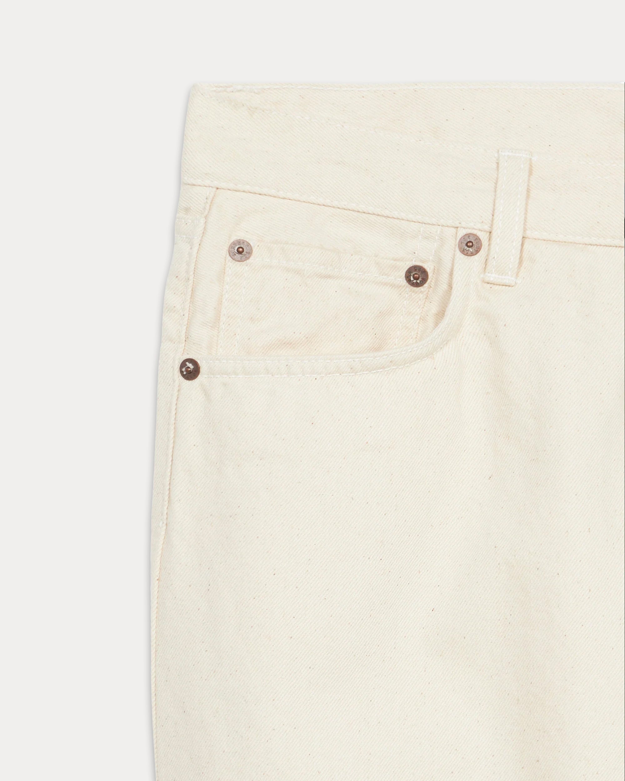 912 Johnds Japan Denim Cimosato 5 Tasche Slim Fit Ecrù - L33''