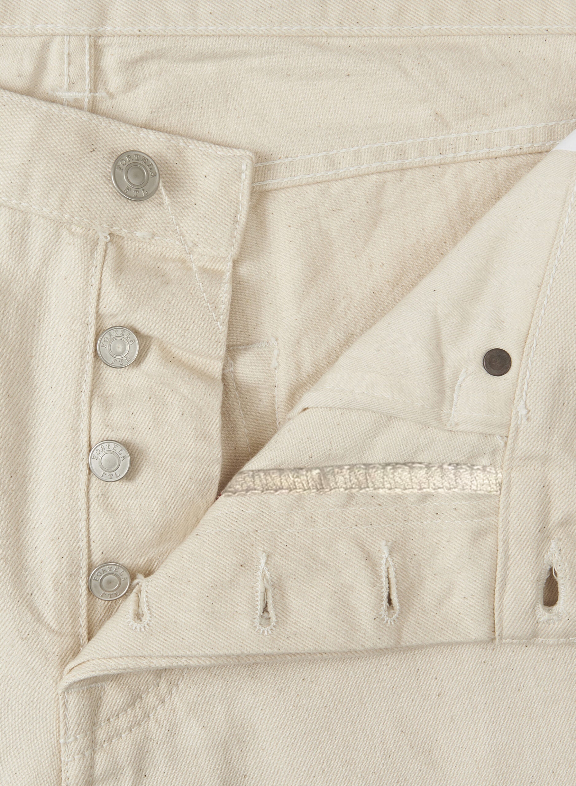 933 Barney L33 Japan Denim Cimosato 5 Tasche Loose Fit Ecrù