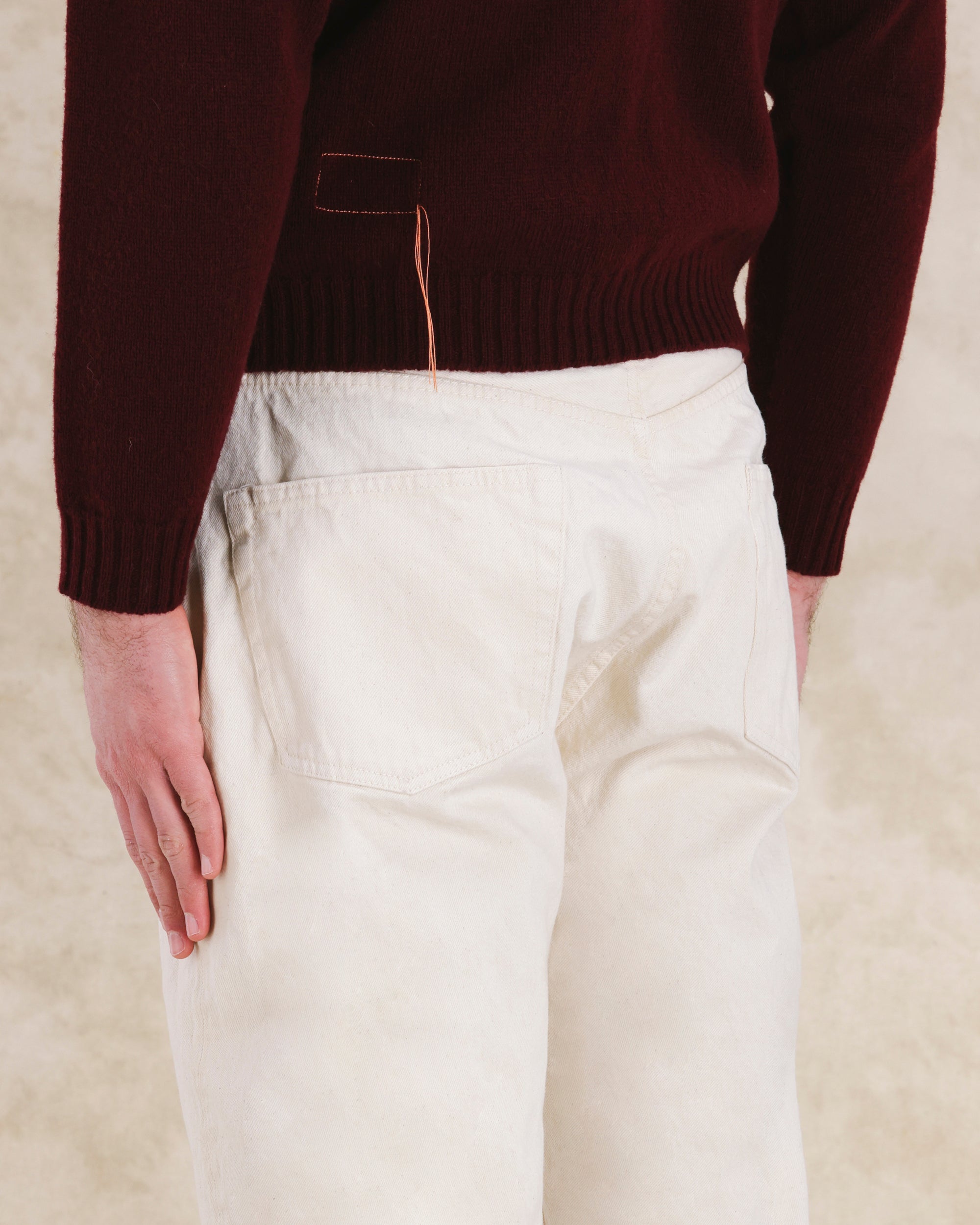 933 Barney L33 Japan Denim Cimosato 5 Tasche Loose Fit Ecrù