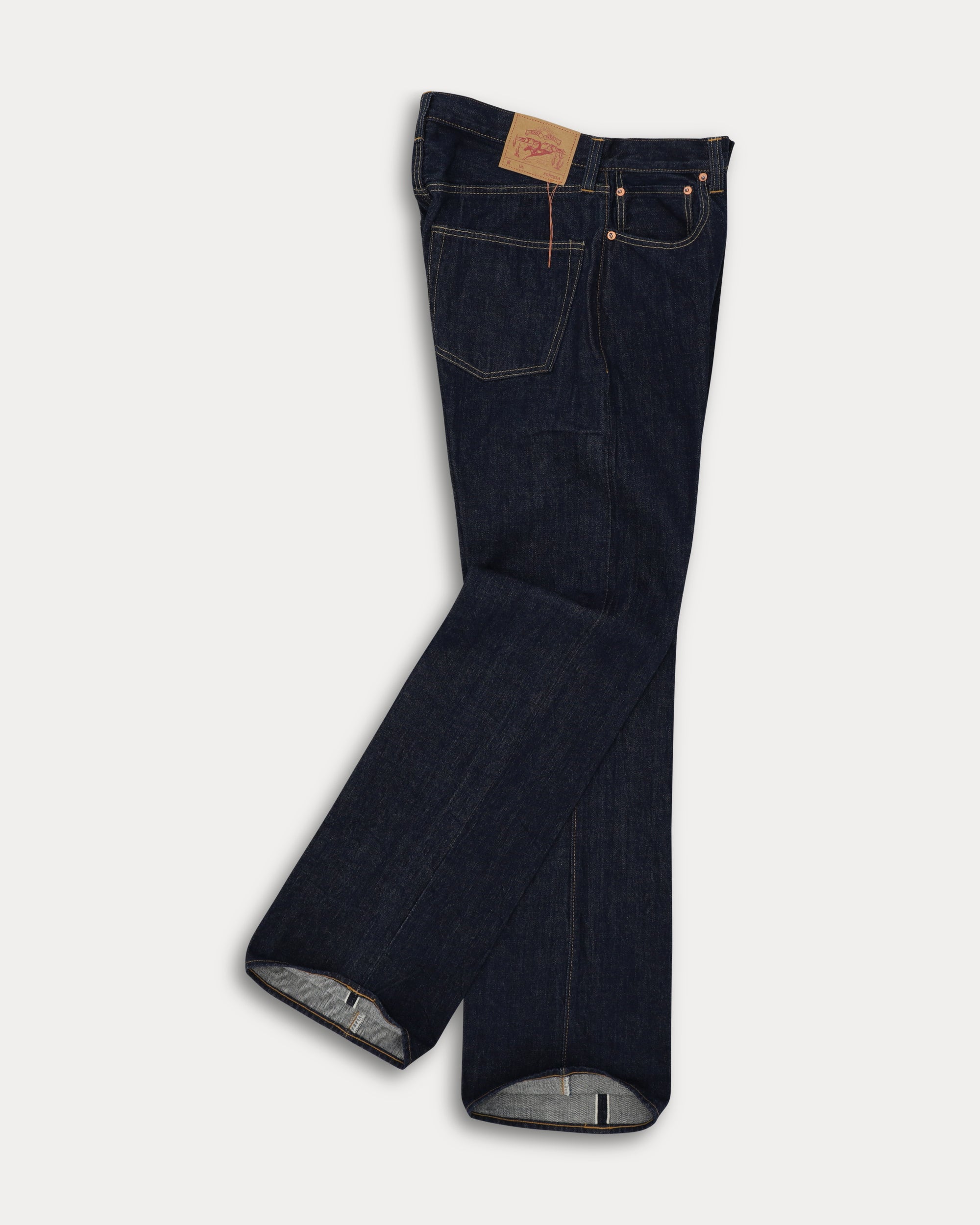 933 Barney Japan Denim Cimosato 5 Tasche Loose Fit Indigo Rinse - L33''