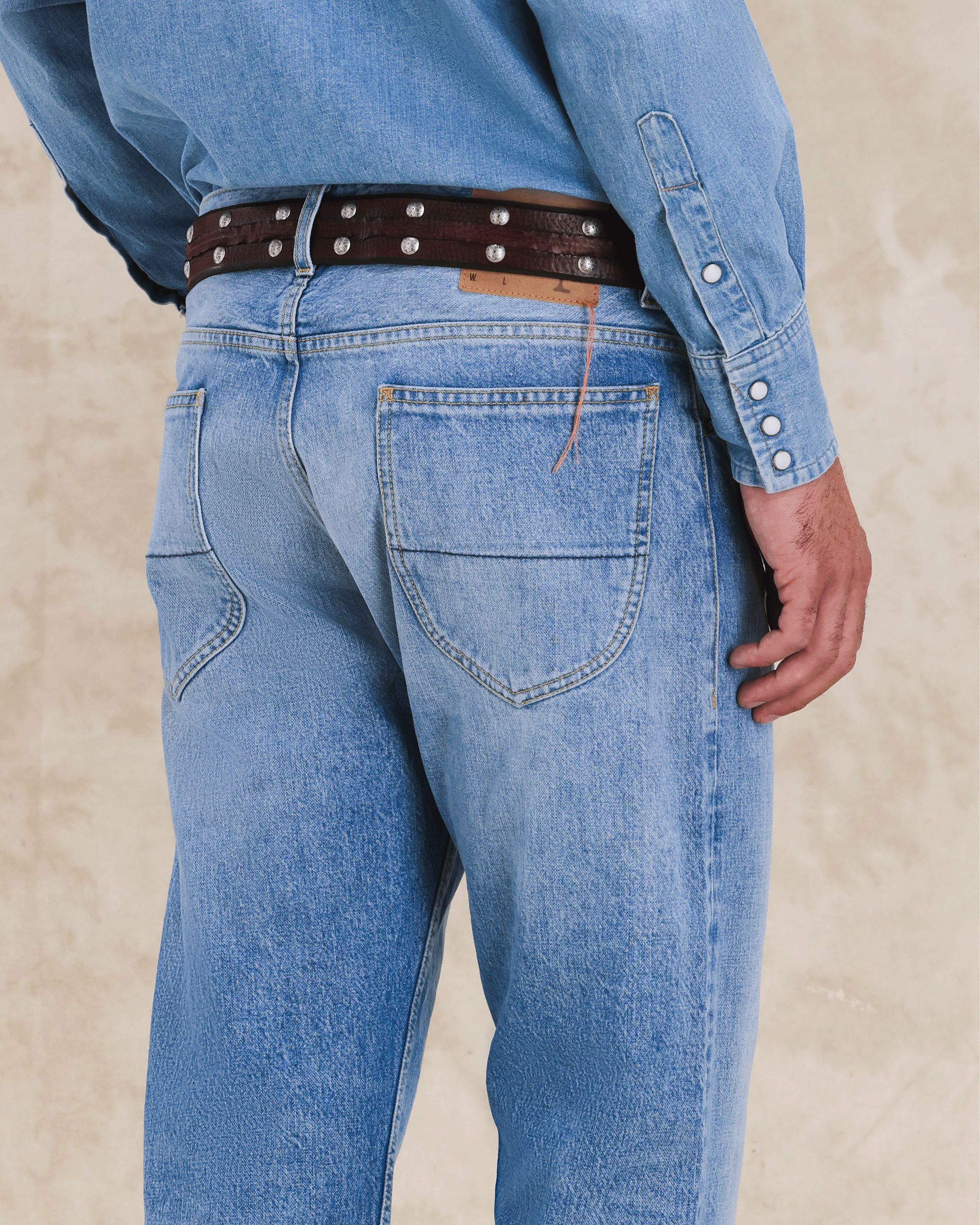 944 Jason Denim 5-pocket High-waisted Bleach Wash