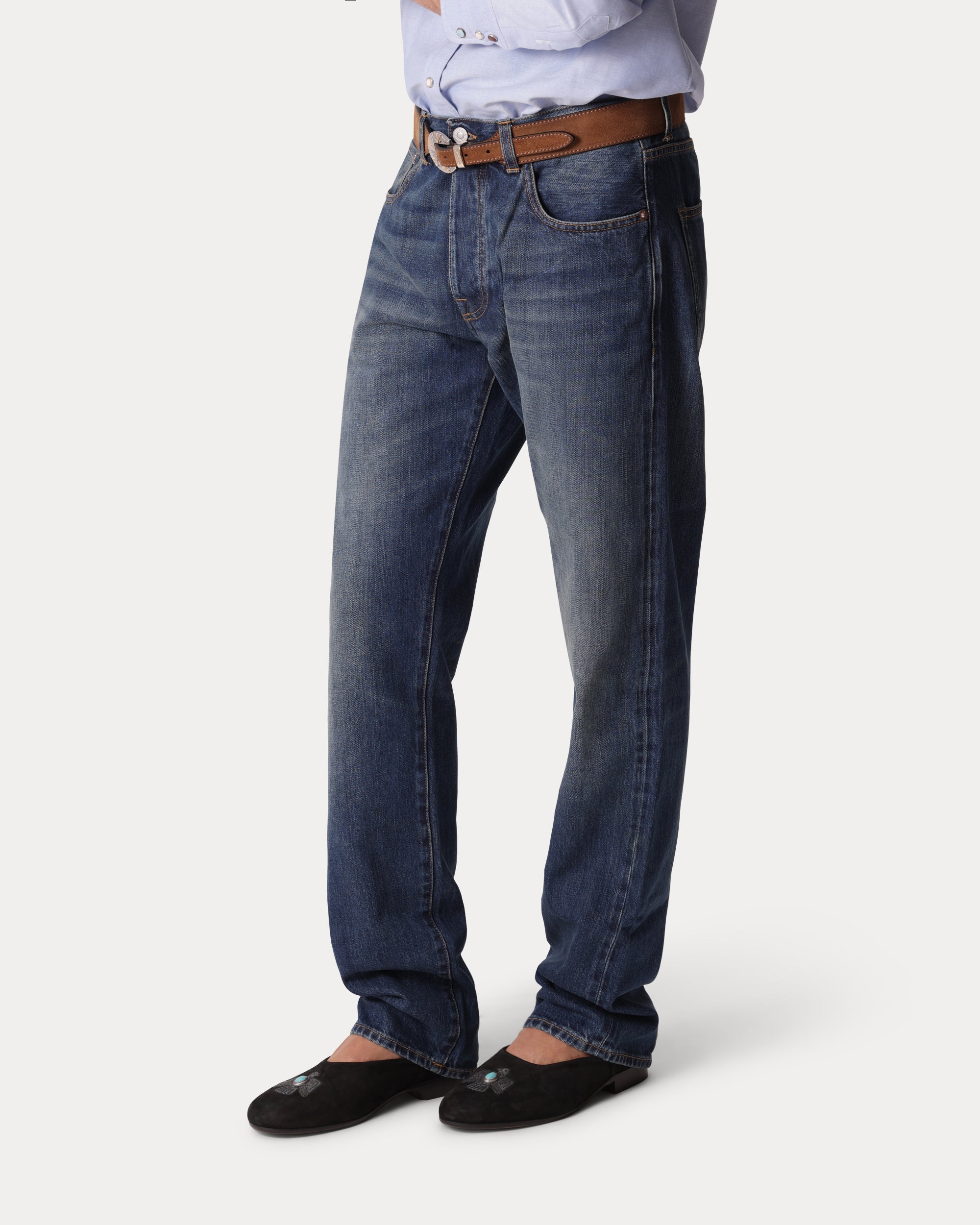 965 John Japan Denim Cimosato 5 Tasche Regular Fit Stone Wash - L33''