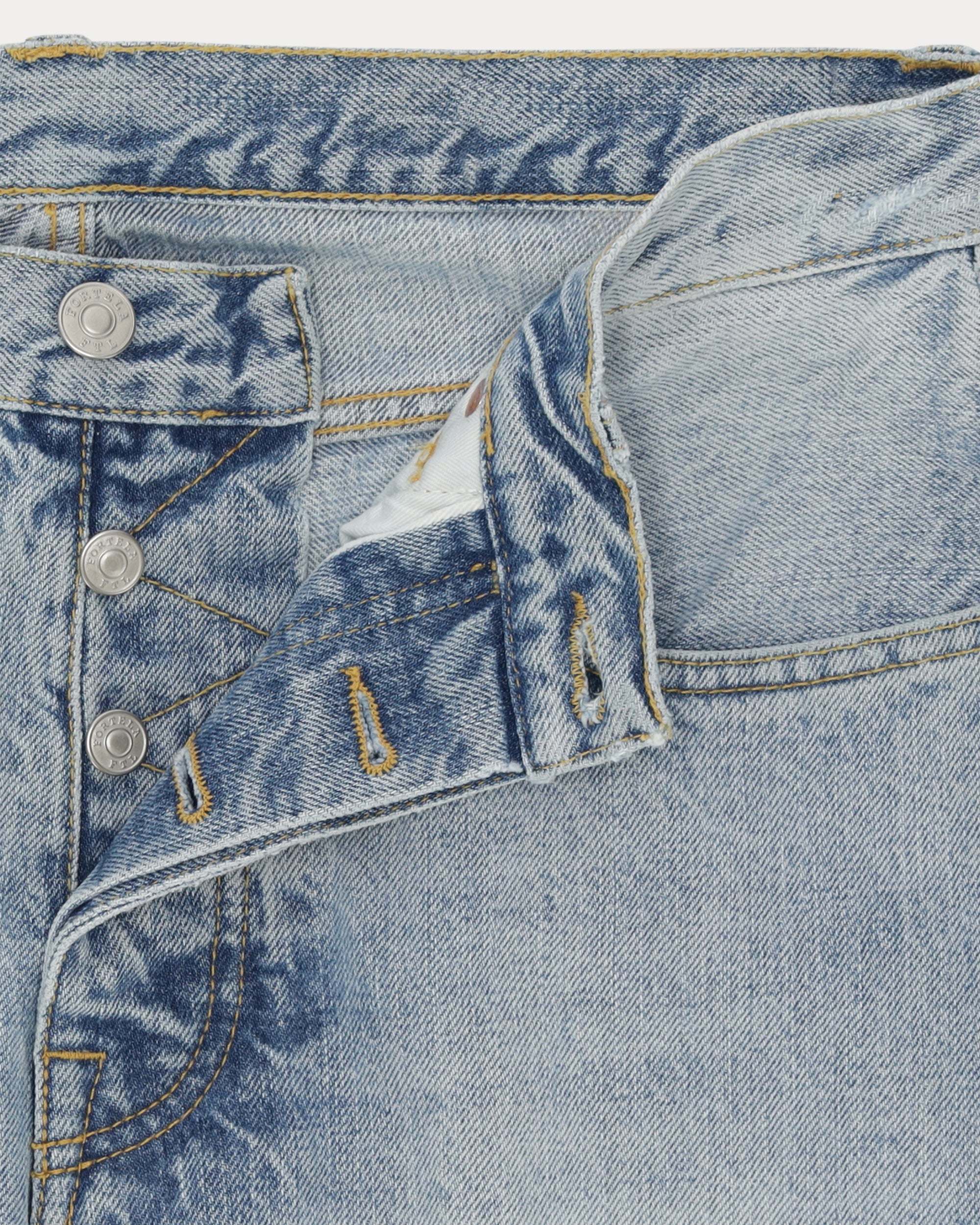 965 John Japan Denim Cimosato 5 Tasche Regular Fit Bleach Wash - L33''