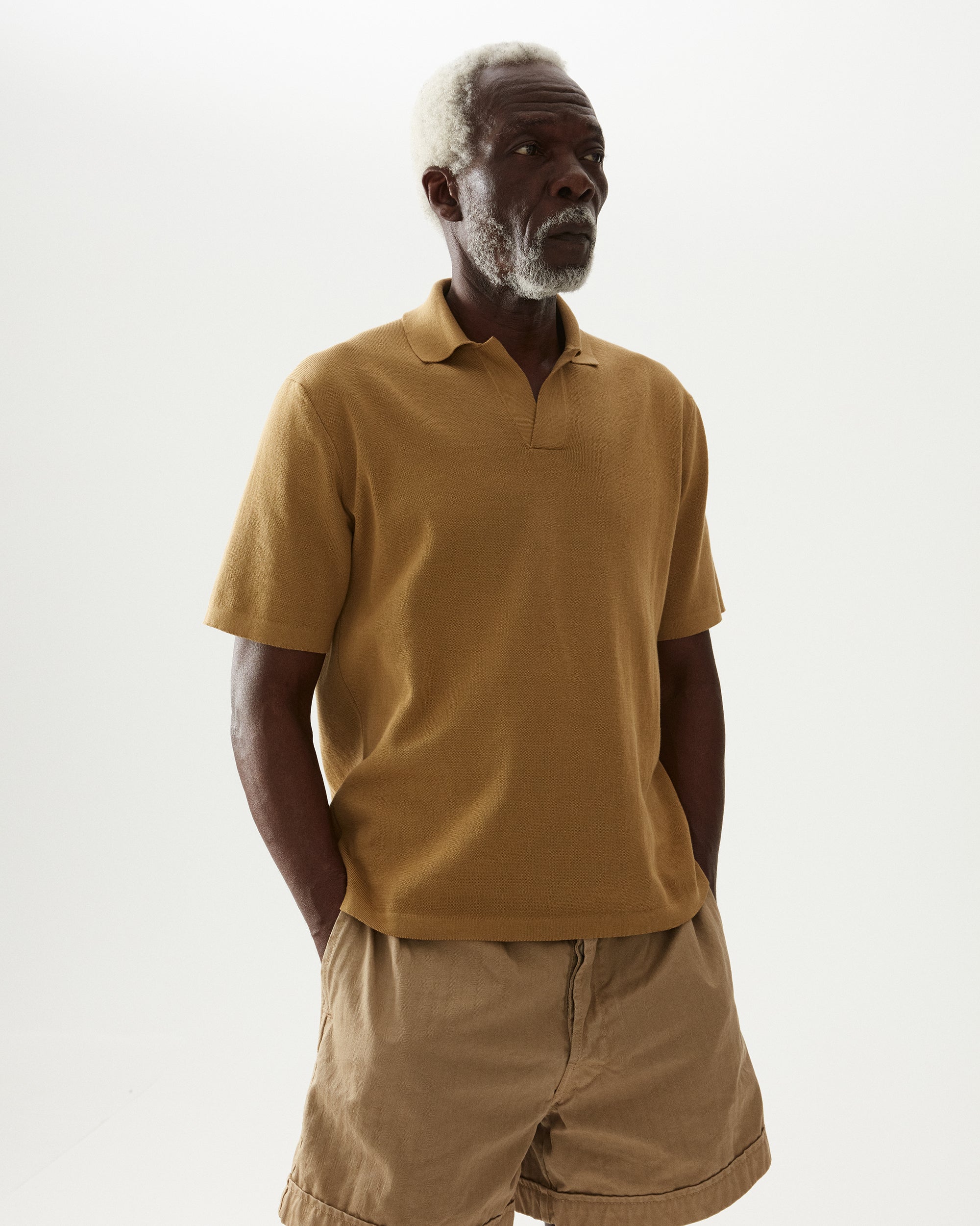 Adrien Cotton Knit V-Neck Polo