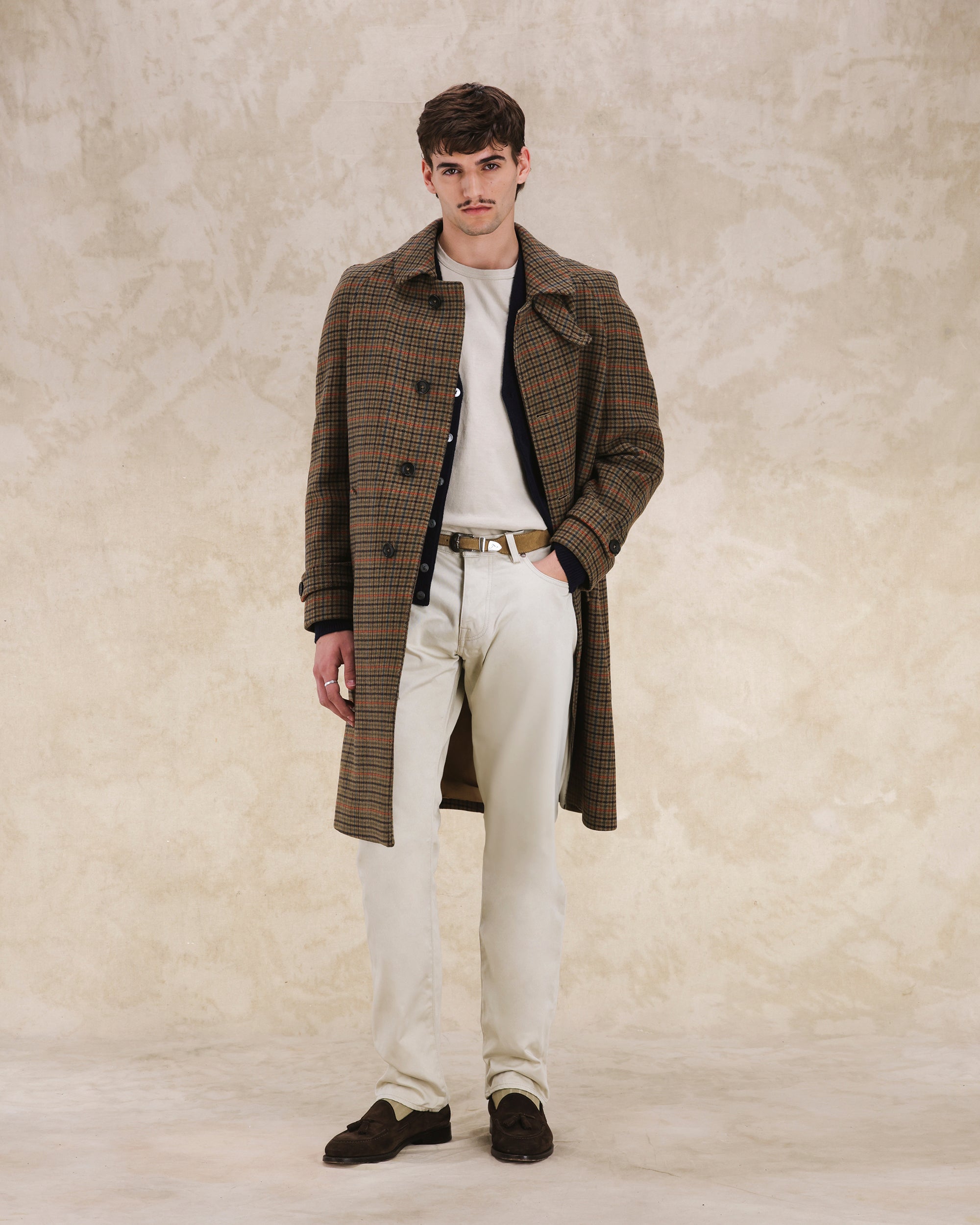 Alessandro Cappotto Monopetto In Misto Lana a Quadri