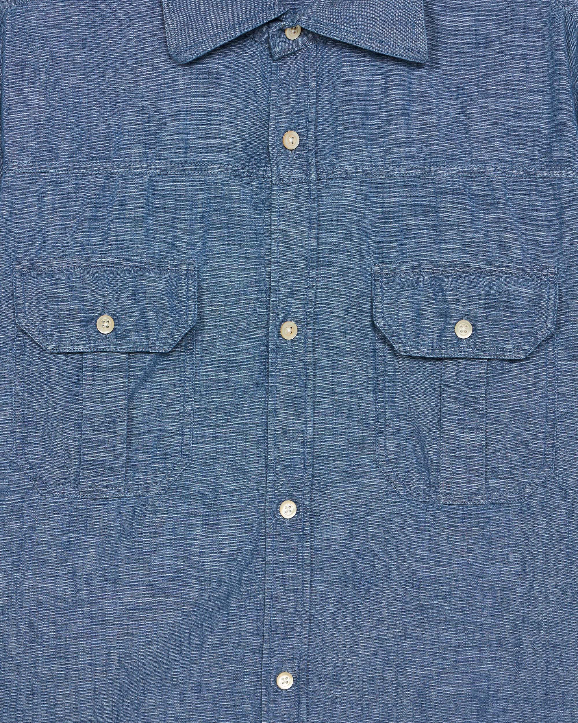 Amleto Camicia In Chambray Con Tasche A Toppa