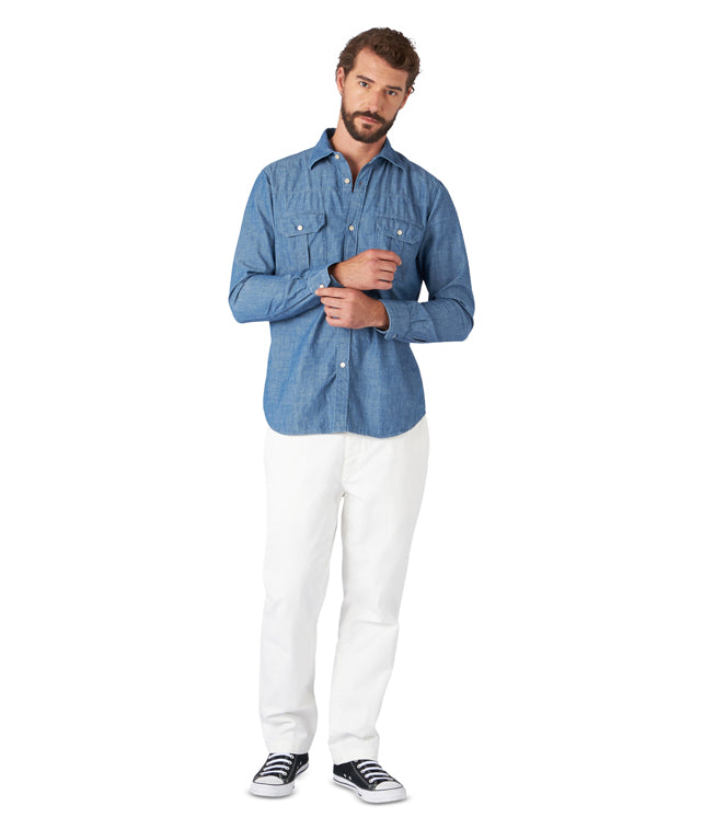 Amleto Shirt Denim With Patch Pockets