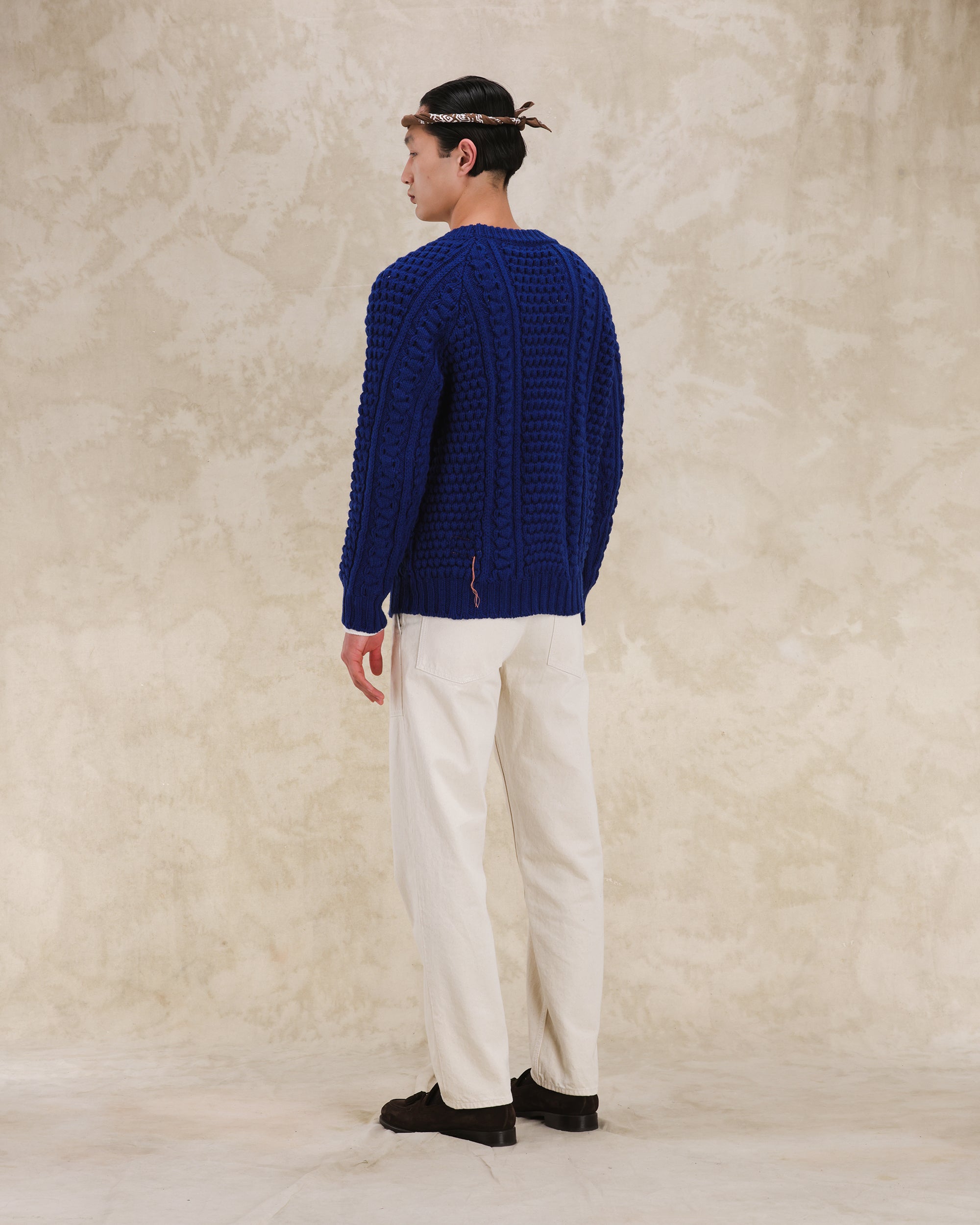 Aston Cable Knit Wool Crewneck Sweater