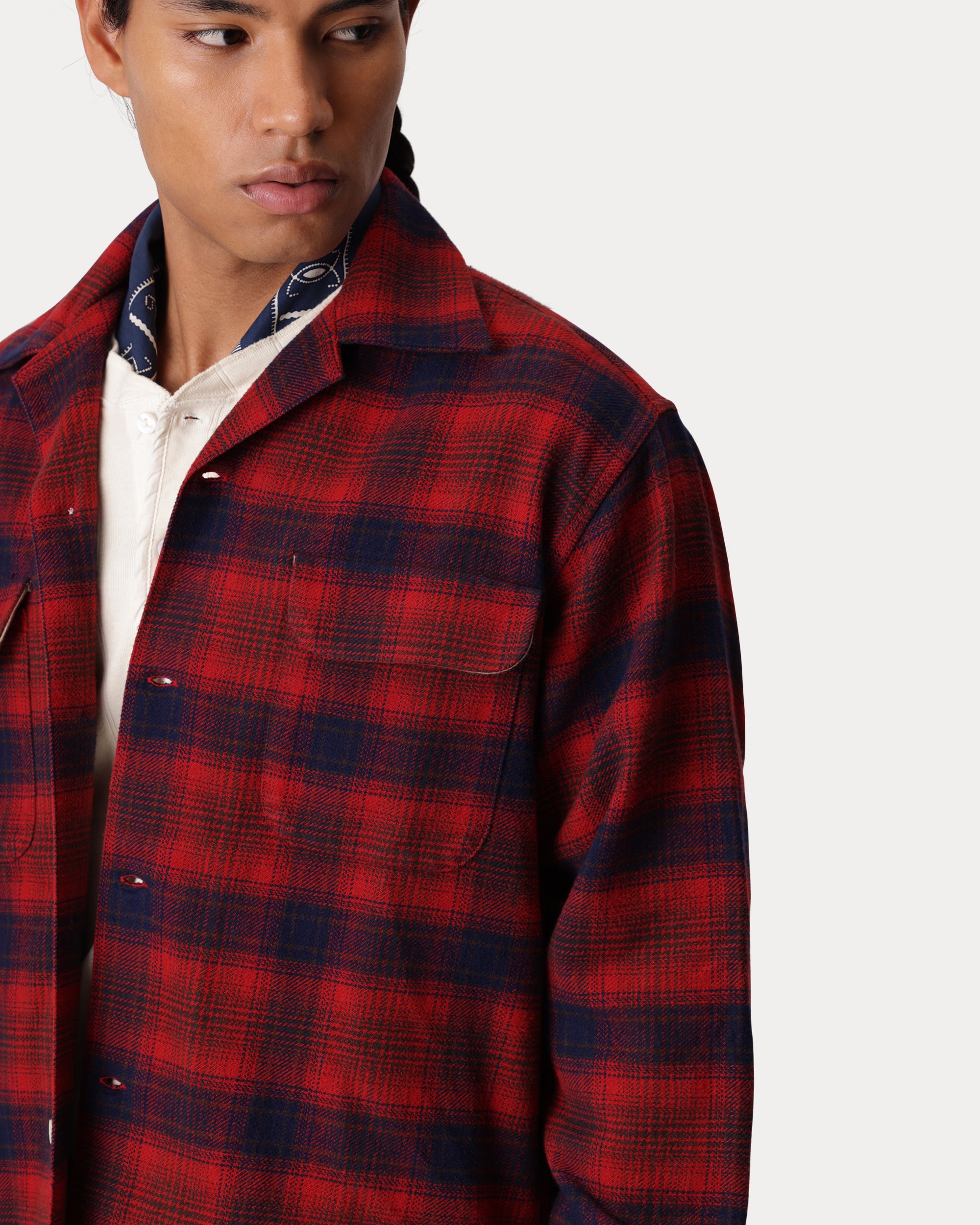Baker Plaid Cotton Bowling Shirt