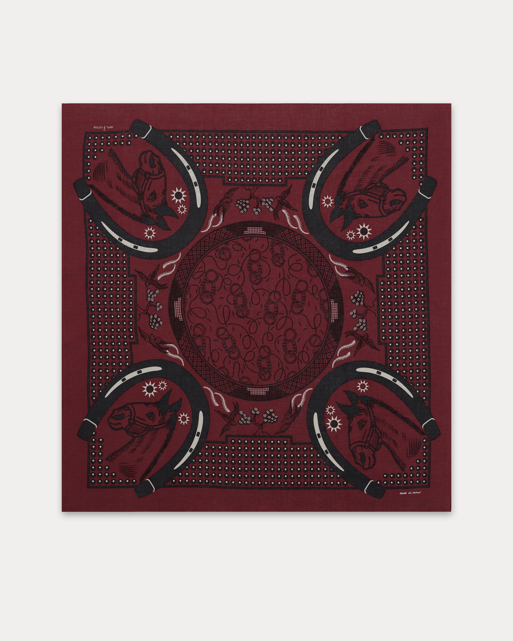 Bandana In Cotone con Stampa "Horses"
