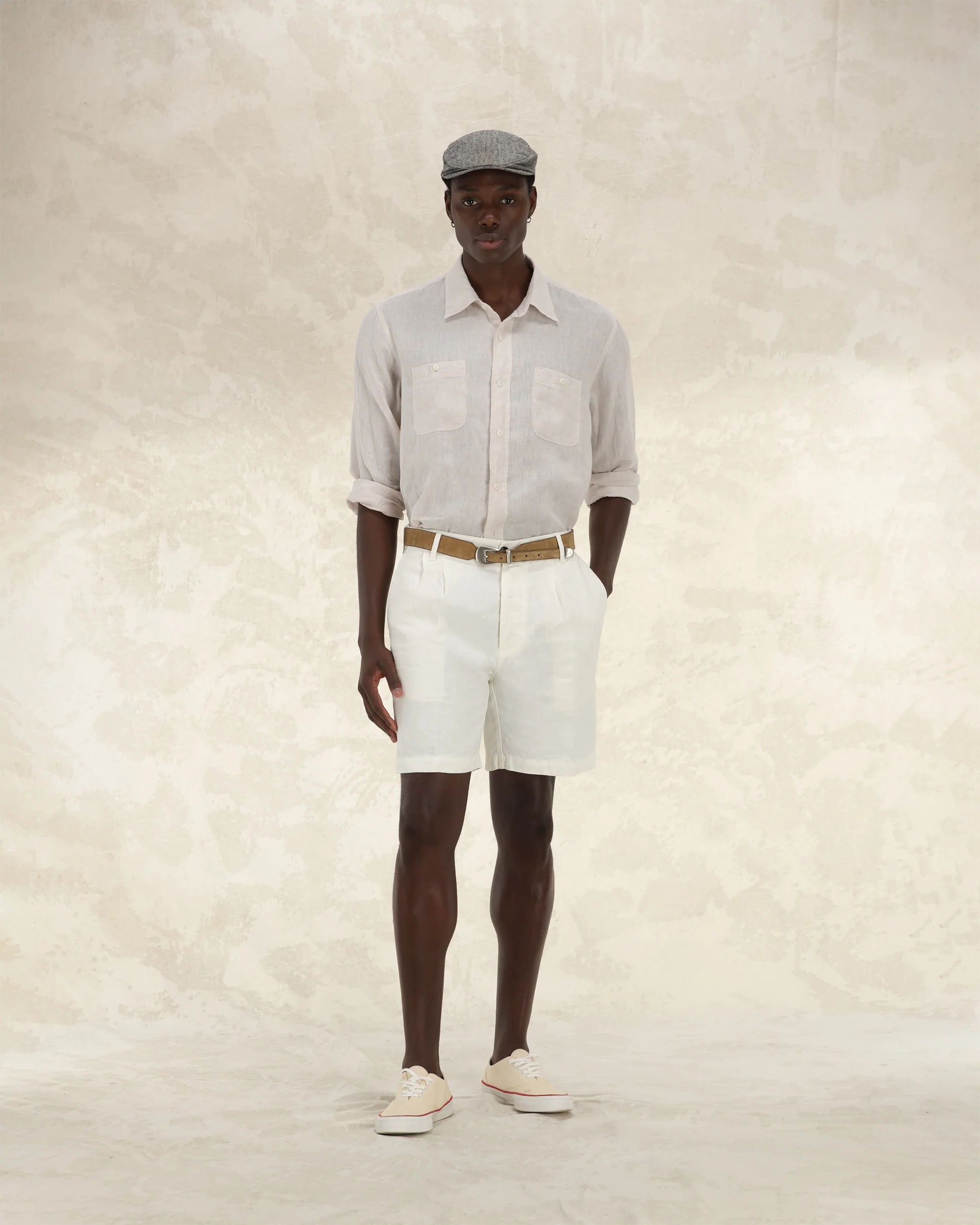 Beachshort Linen Bermuda Shorts With Pleats