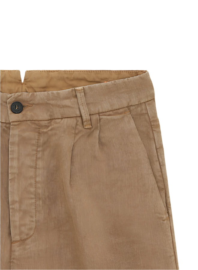 Beachshort Bermuda In Lino Con Pences