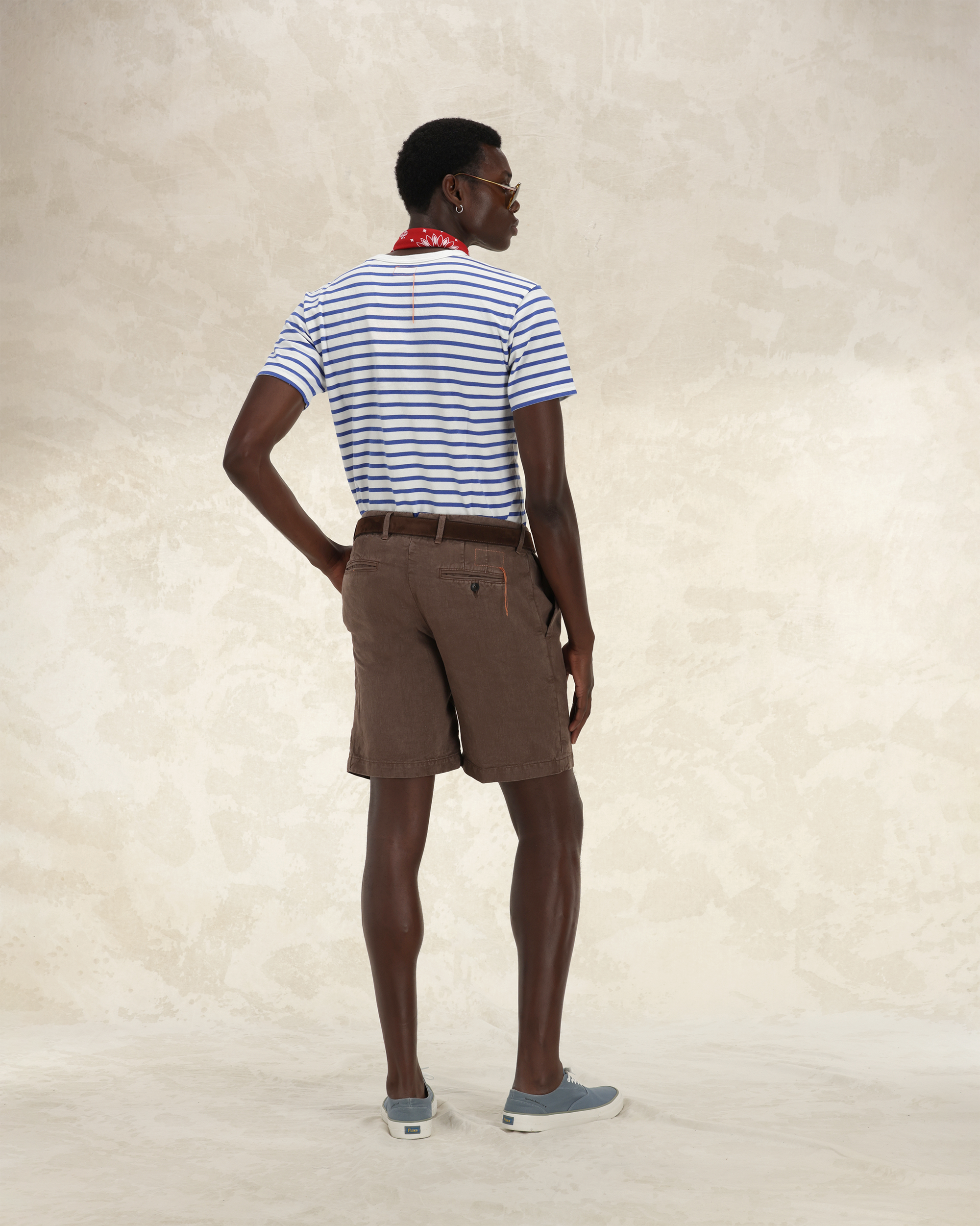 Beachshort Bermuda In Lino Con Pences