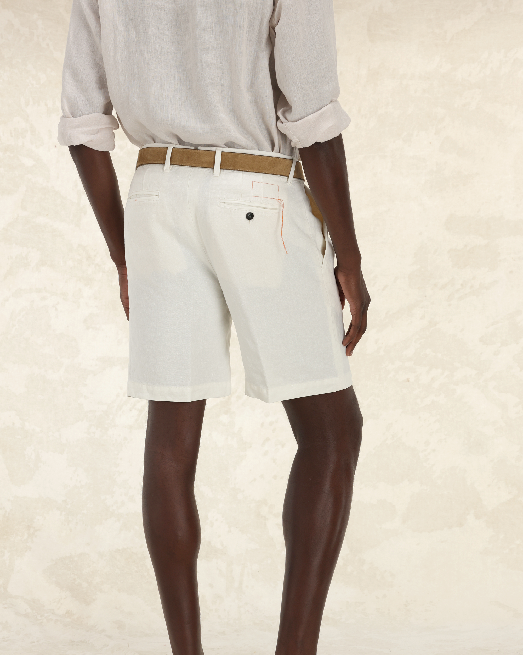 Beachshort Bermuda In Lino Con Pences