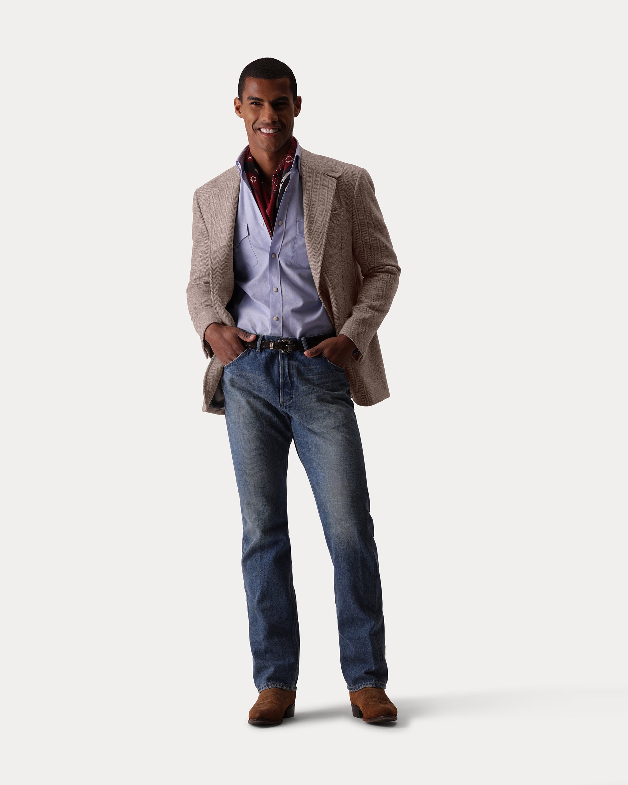 Bernardo Giacca Classica in Herringbone
