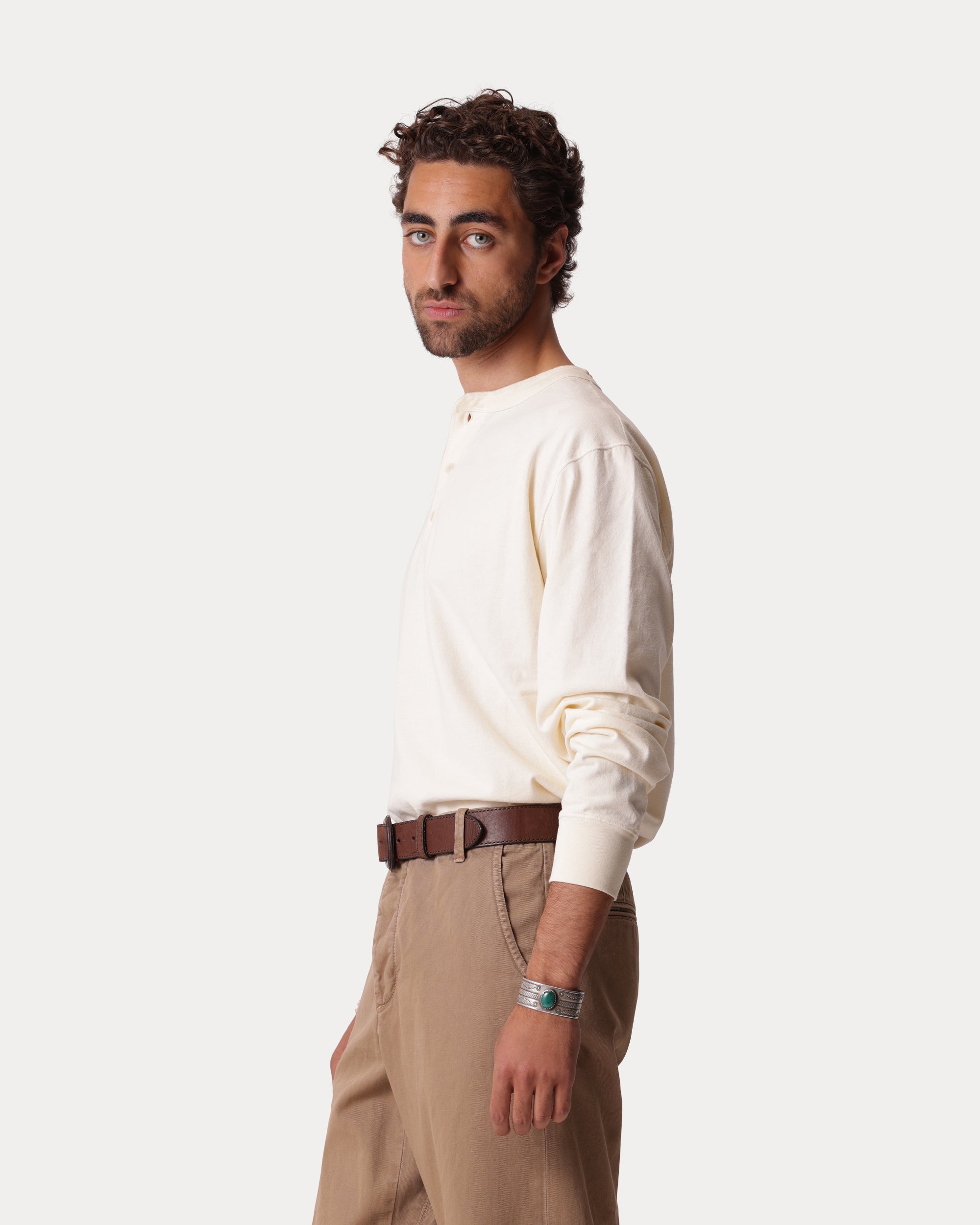 Bliss T-shirt Serafino in Cotone Manica Lunga