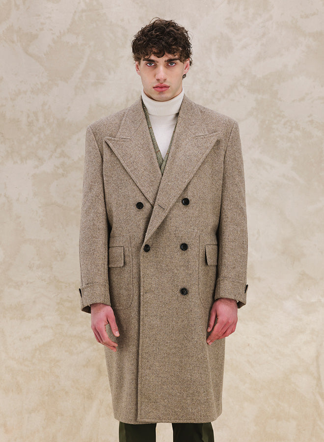 Bogart Cappotto Doppiopetto In Herringbone di Lana