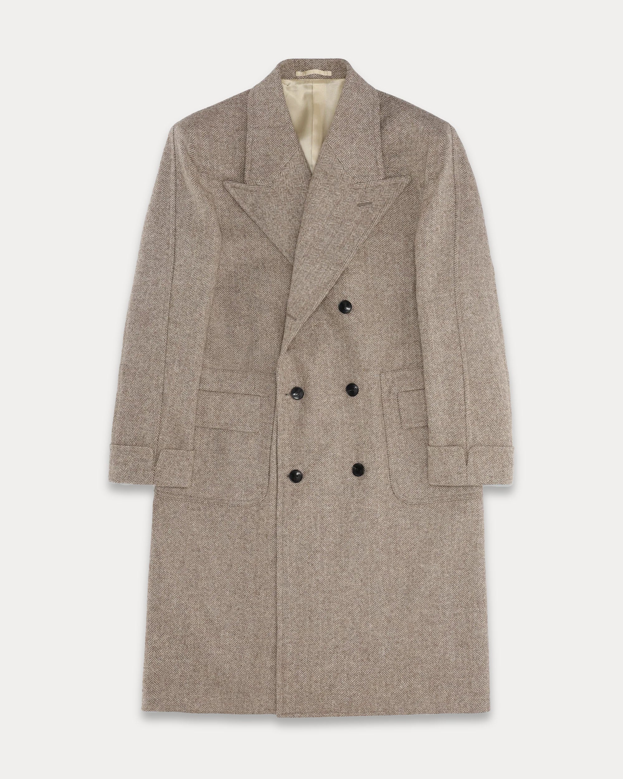 Bogart Cappotto Doppiopetto In Herringbone di Lana