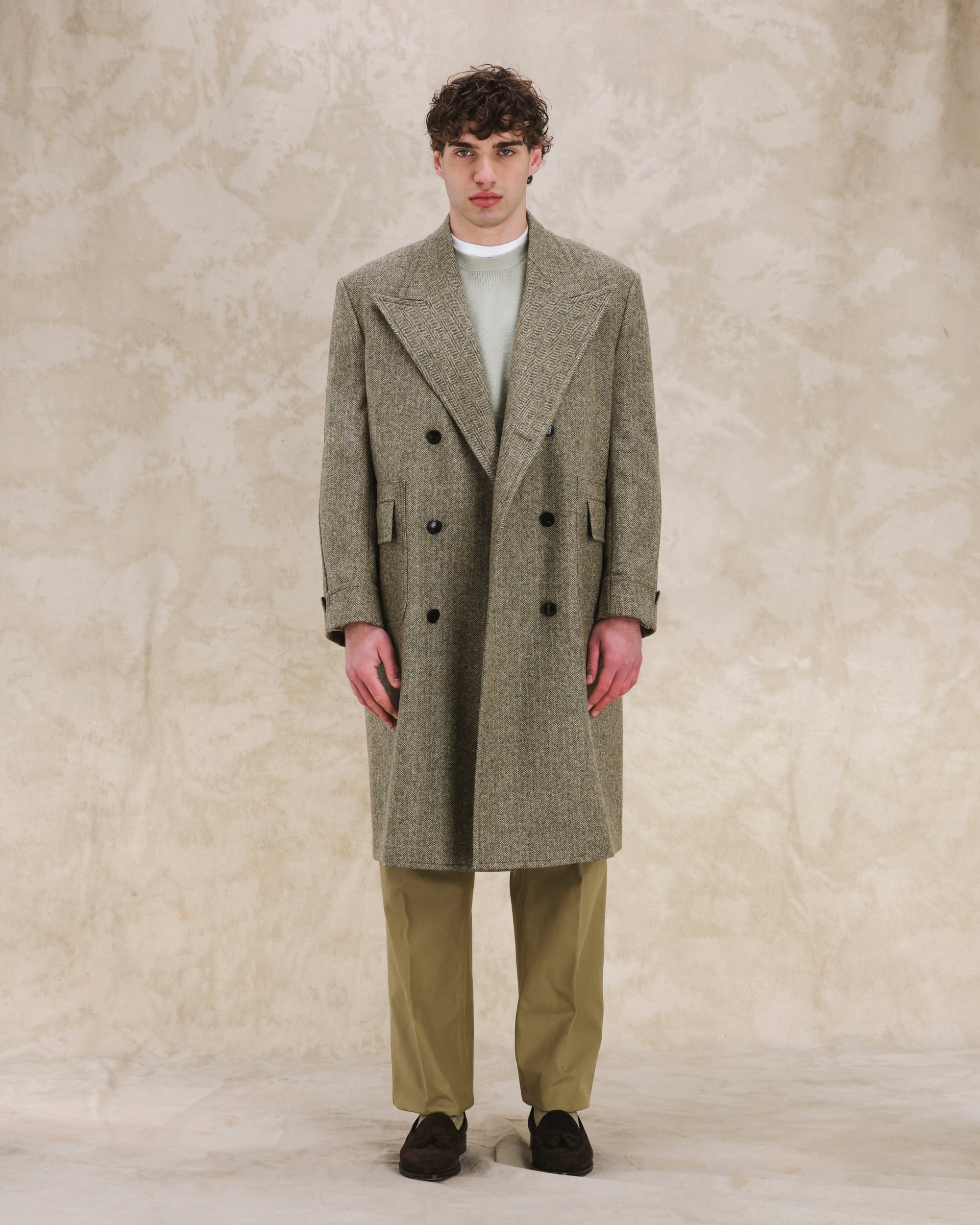 Bogart Wool Herringbone Double-breasted Coat