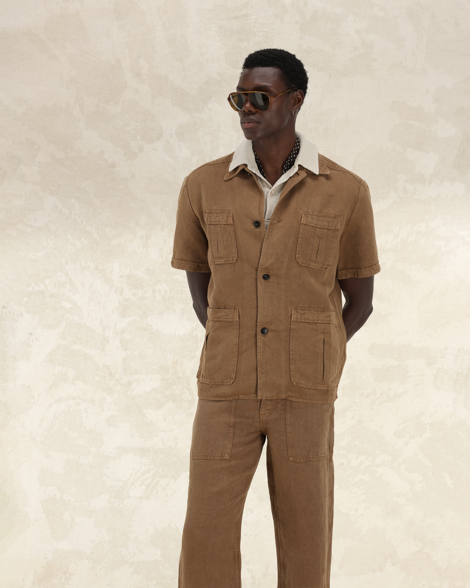 Bohem Camicia In Lino Manica Corta