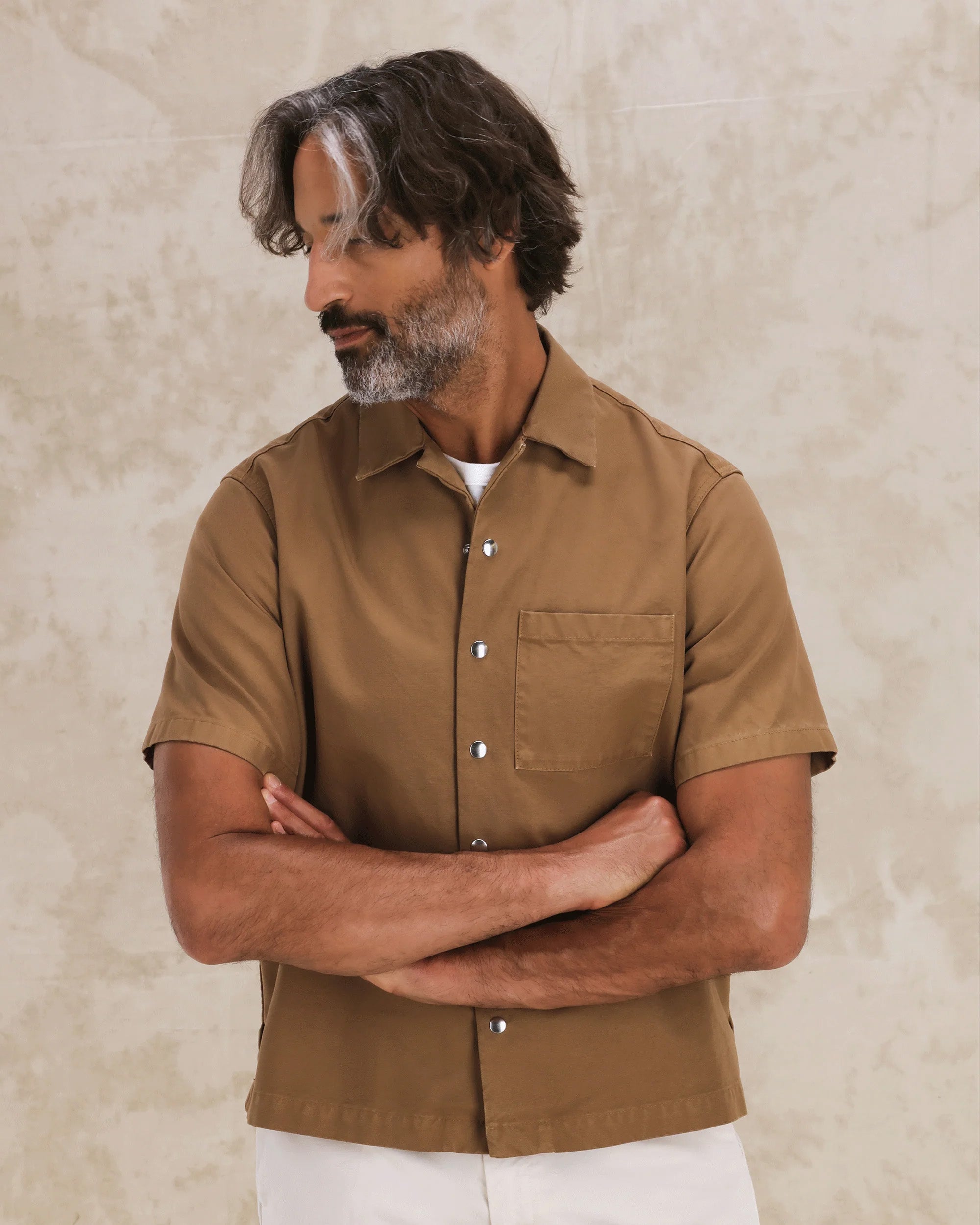 Bowling Camicia In Cotone Manica Corta
