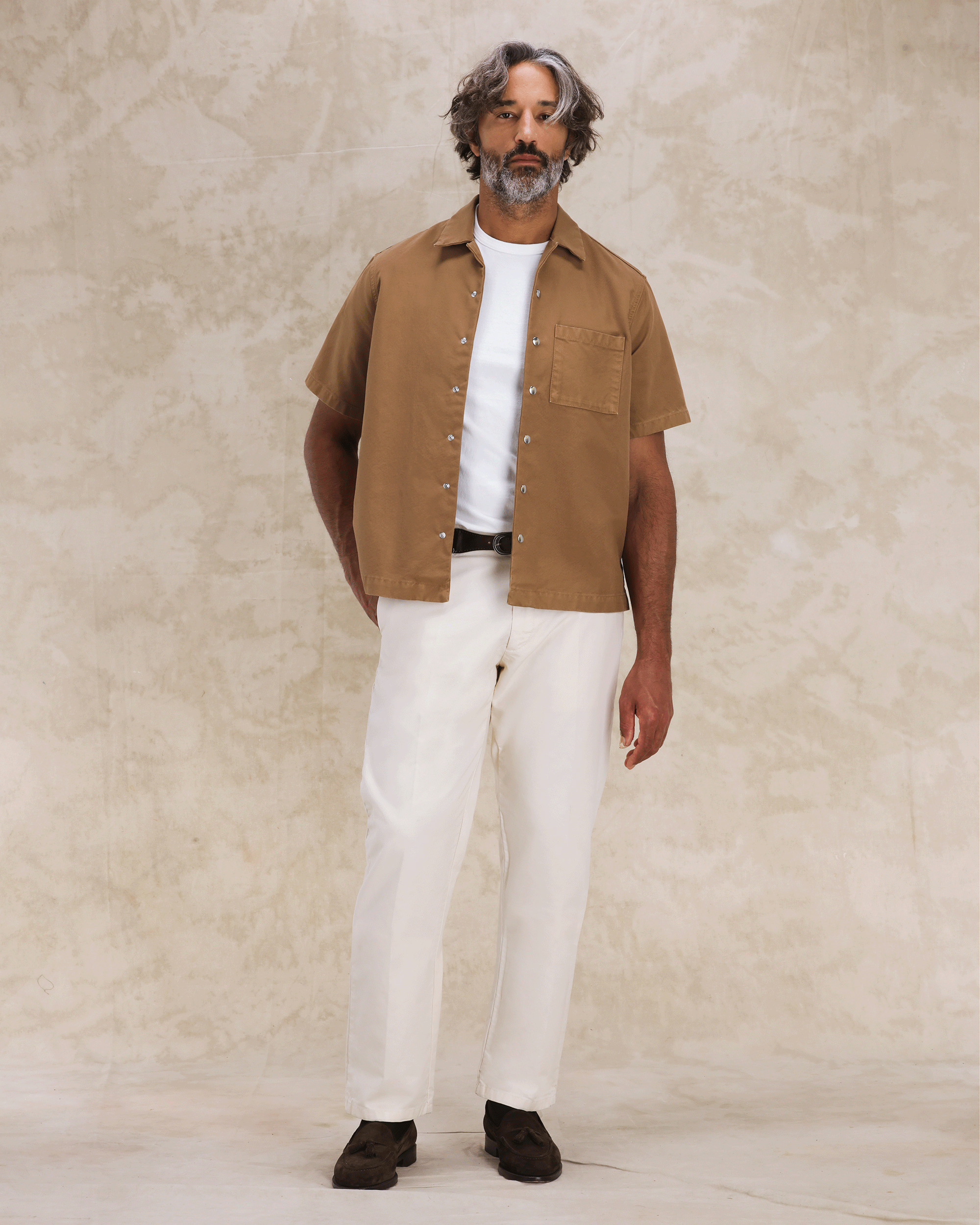 Bowling Camicia In Cotone Manica Corta