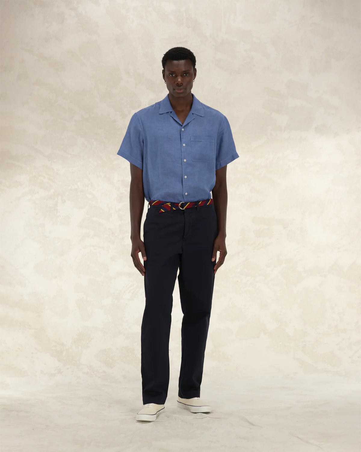 Bowling Camicia In Lino Manica Corta