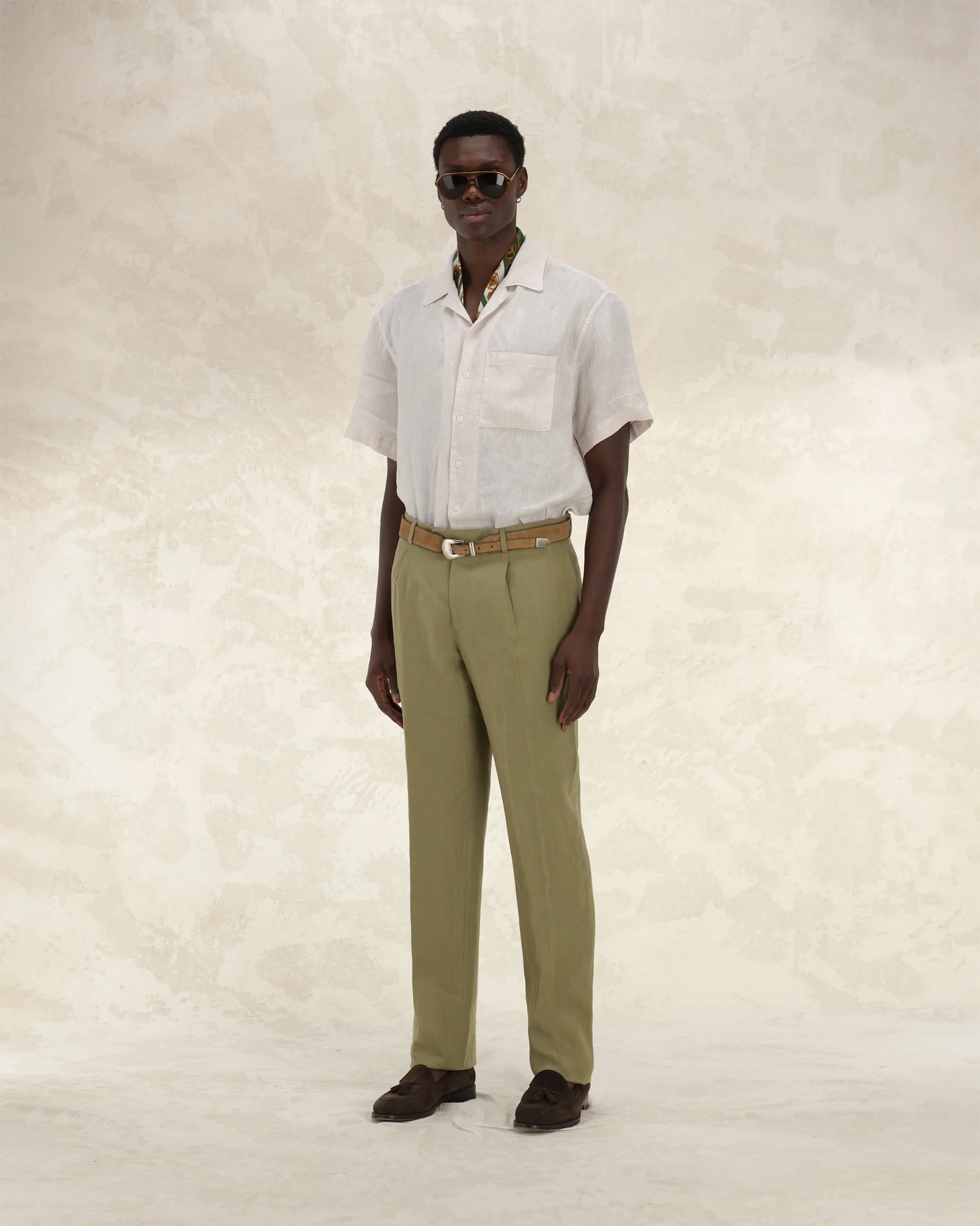 Bowling Short Sleeve Linen Shirt