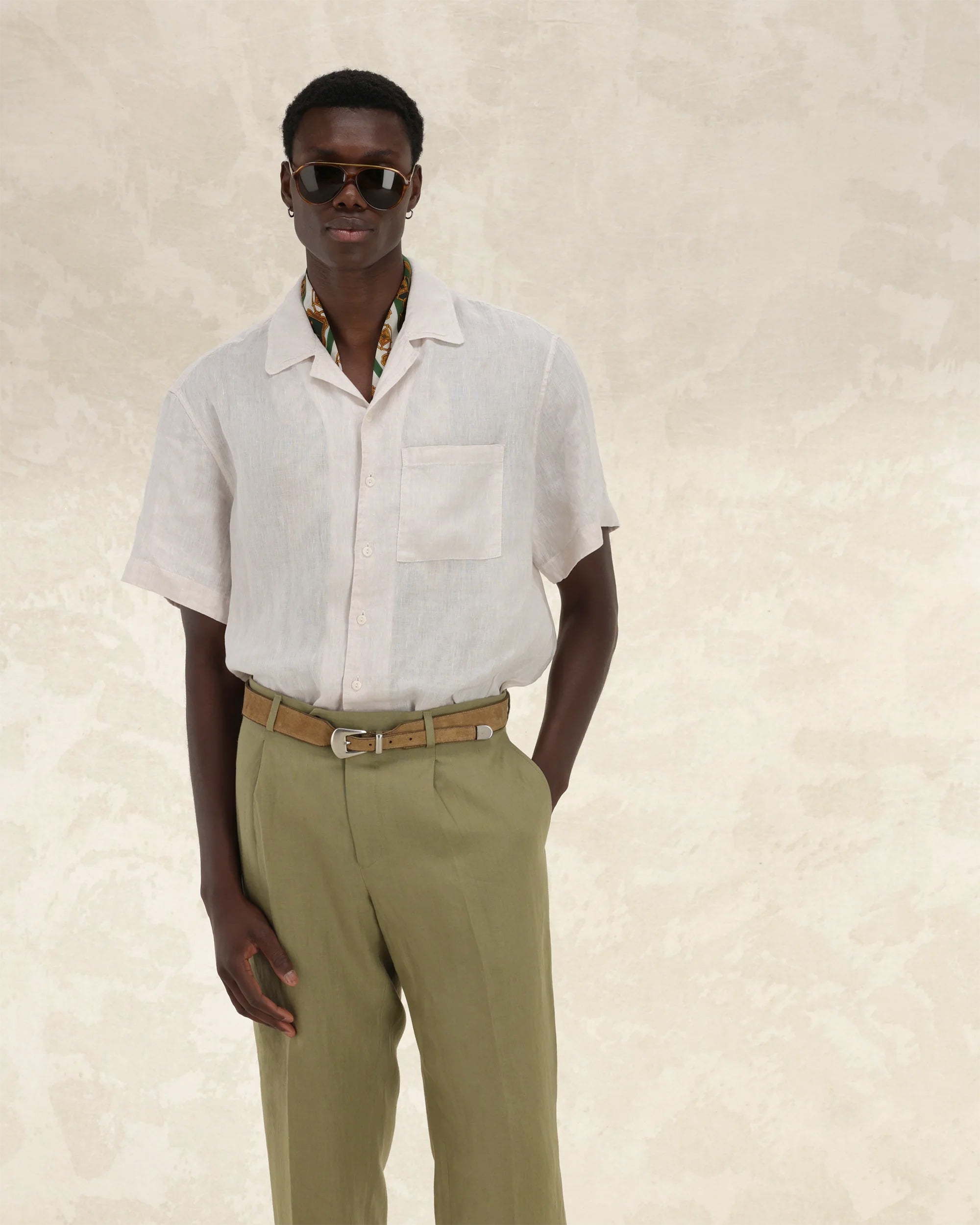Bowling Short Sleeve Linen Shirt