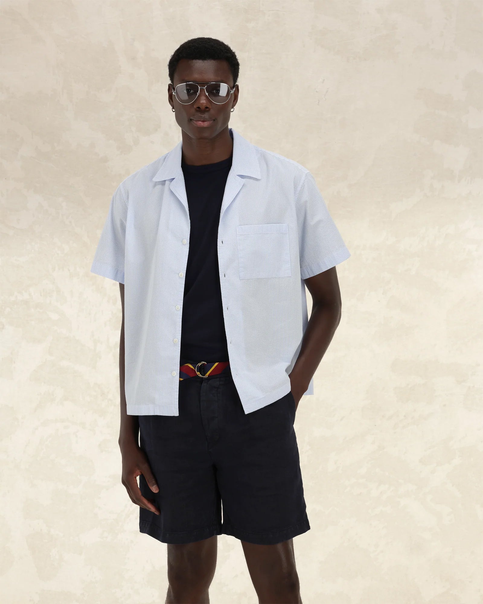 Bowling Camicia In Cotone Manica Corta