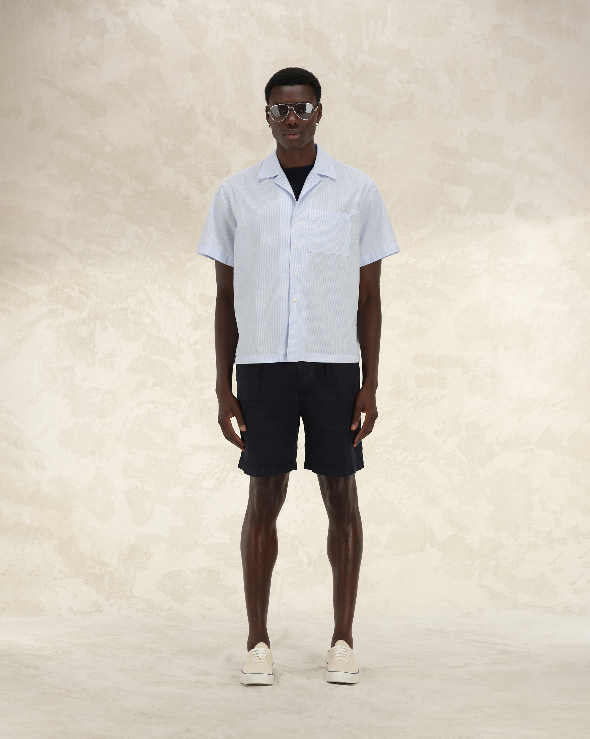 Bowling Camicia In Cotone Manica Corta