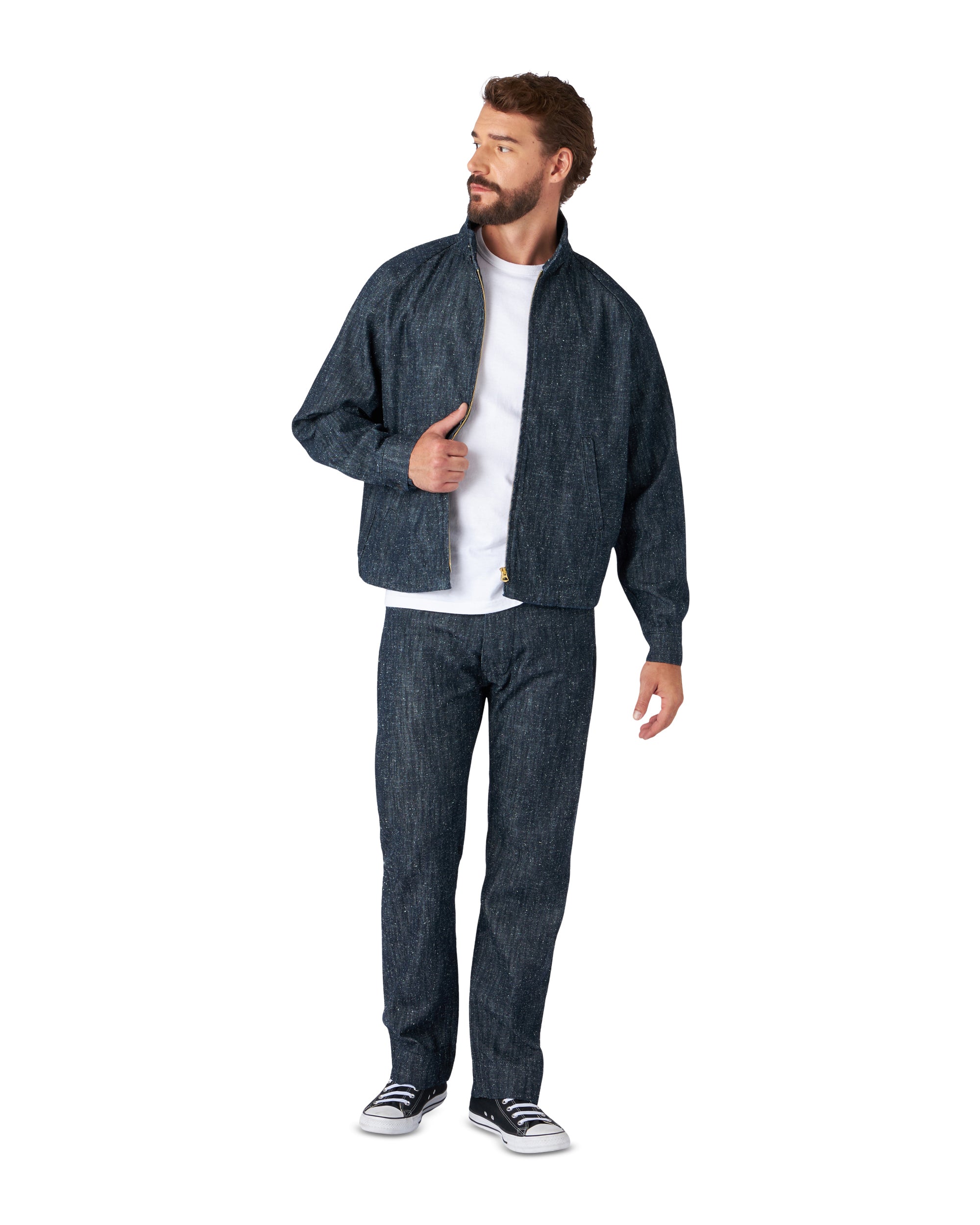 Carol Giacca In Denim con Cerniera Indigo Rinse