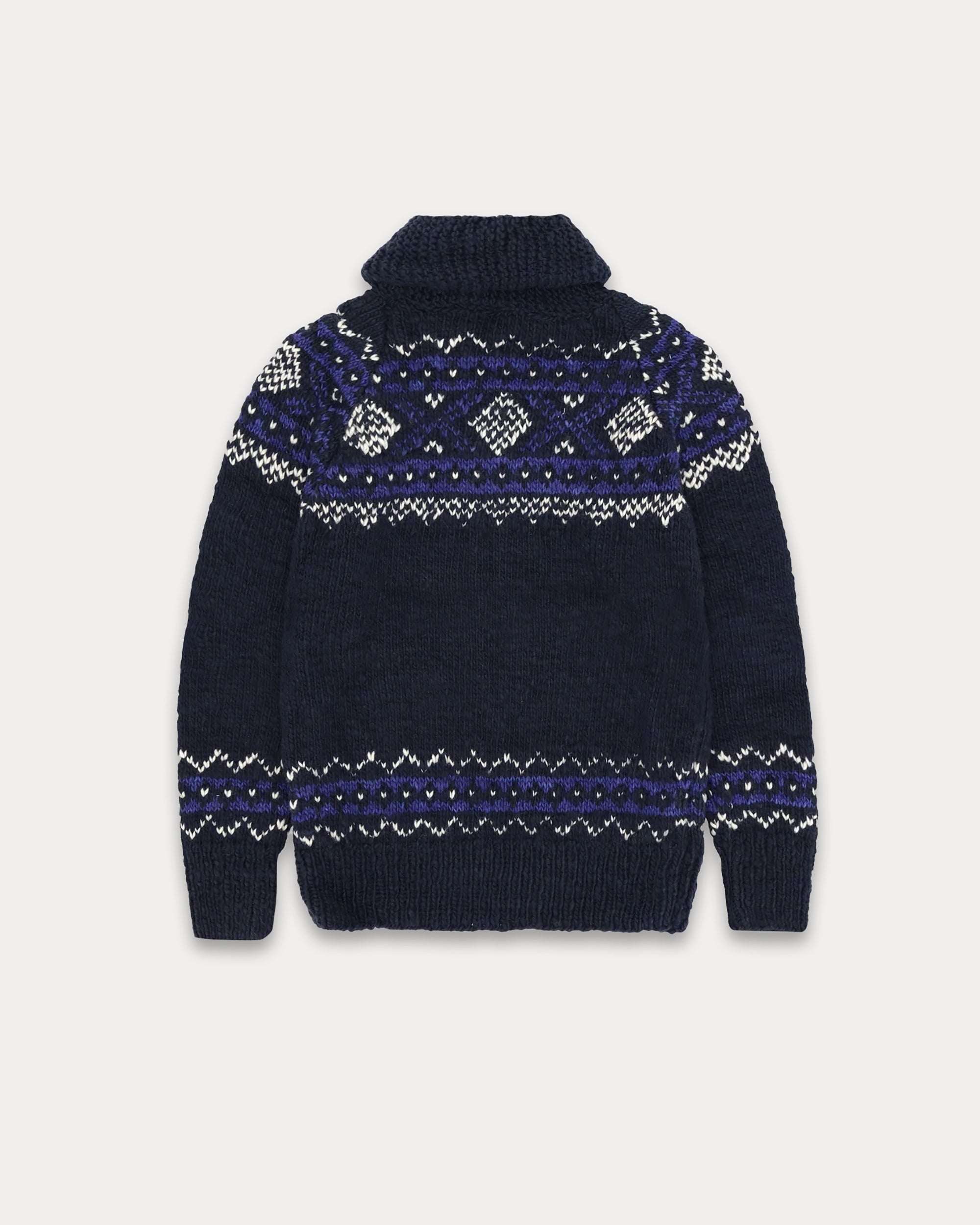 Chamula Cardigan in Lana Merino con Motivo Navajo